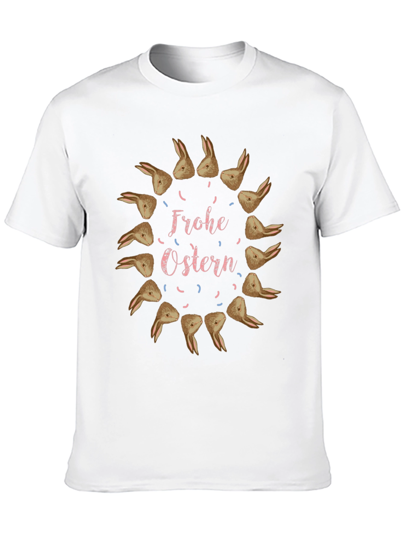 Frohe Ostern Bunny Circle Black Tee