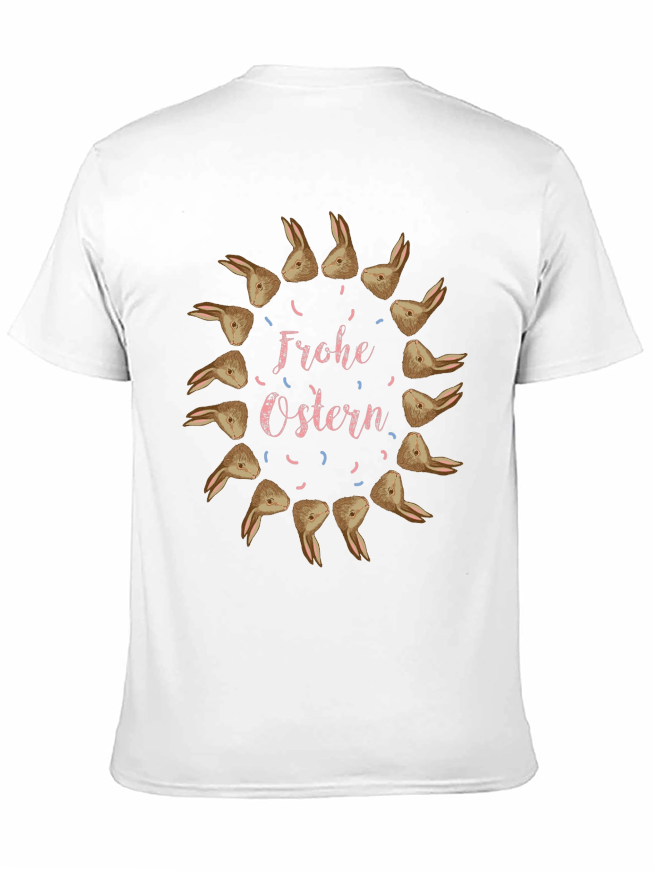 Frohe Ostern Bunny Circle Black Tee