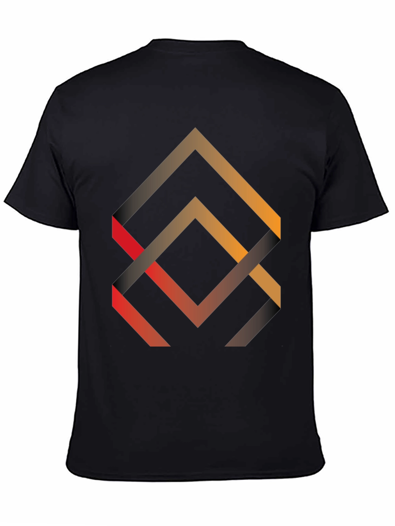 Geometric Arrow Design Black T-Shirt