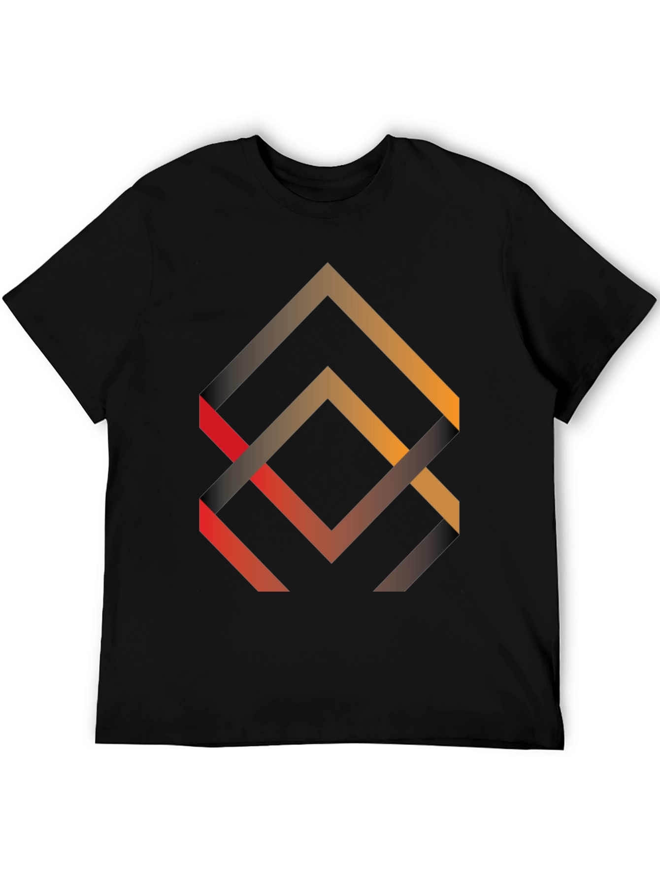 Geometric Arrow Design Black T-Shirt