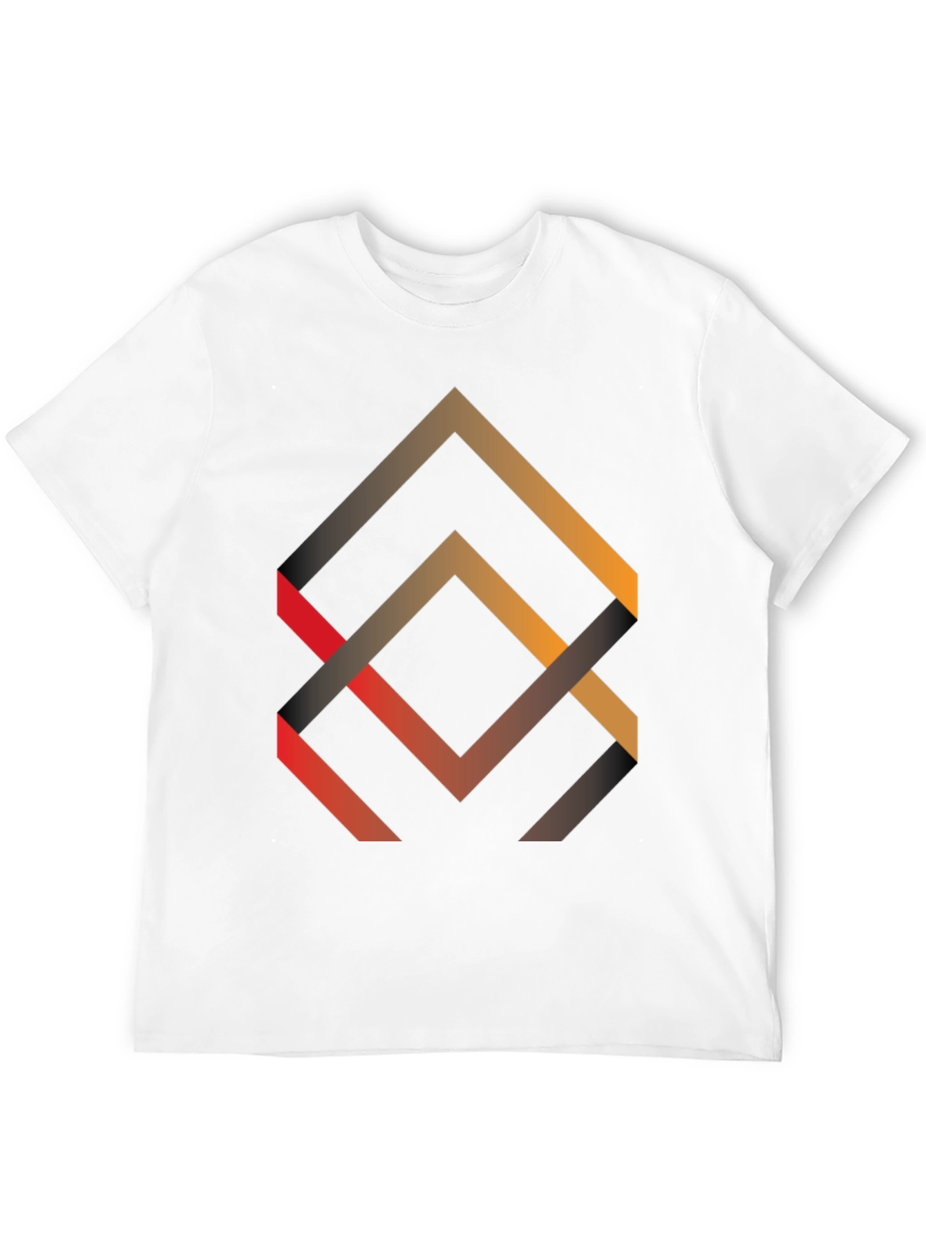 Geometric Arrow Design Black T-Shirt