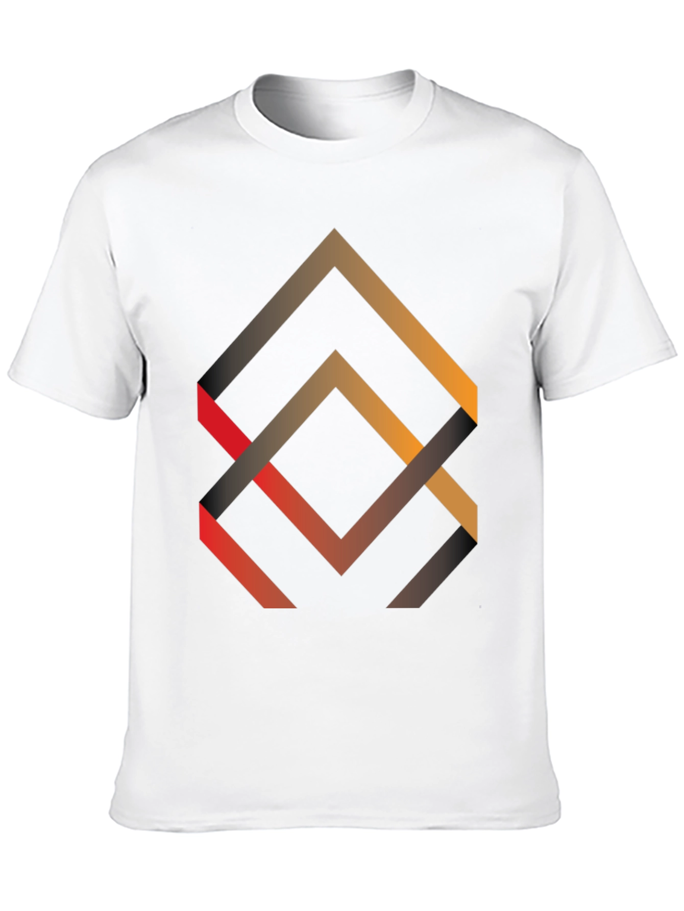 Geometric Arrow Design Black T-Shirt
