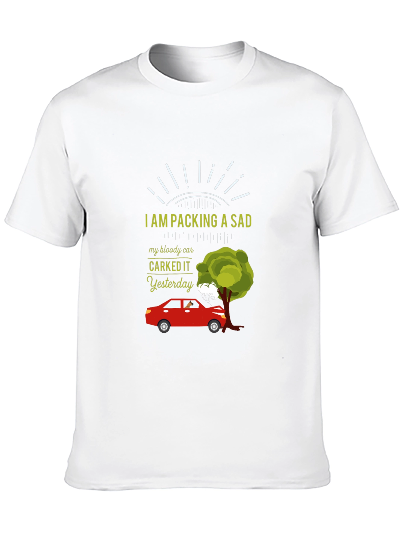 Sad Car T-Shirt - Carked It Yesterday Design
