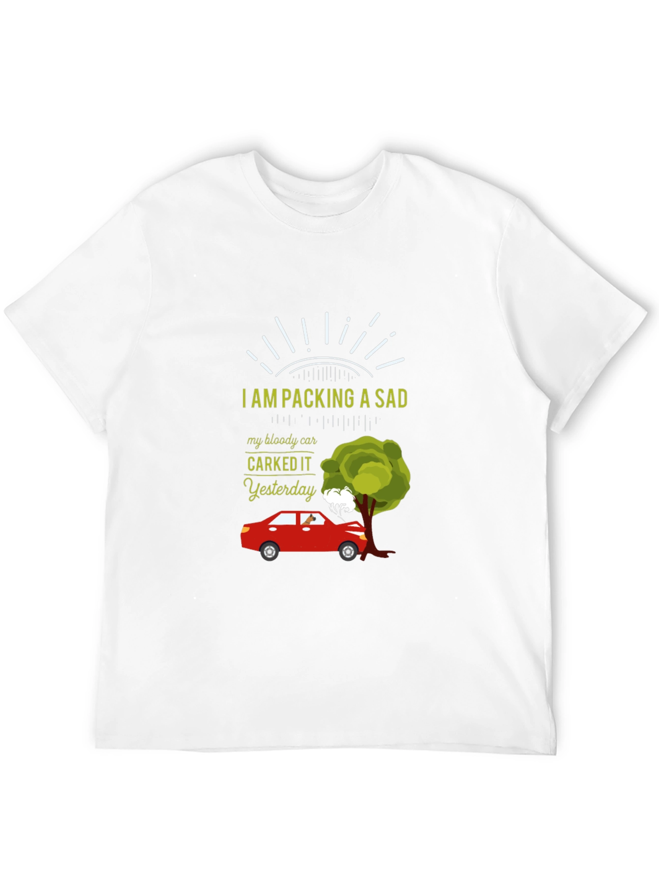Sad Car T-Shirt - Carked It Yesterday Design