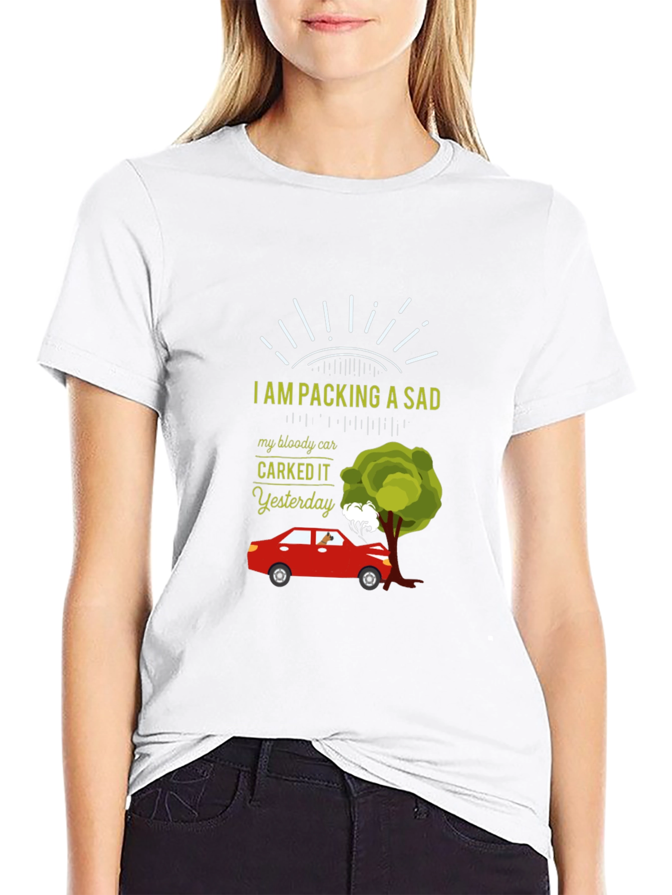 Sad Car T-Shirt - Carked It Yesterday Design
