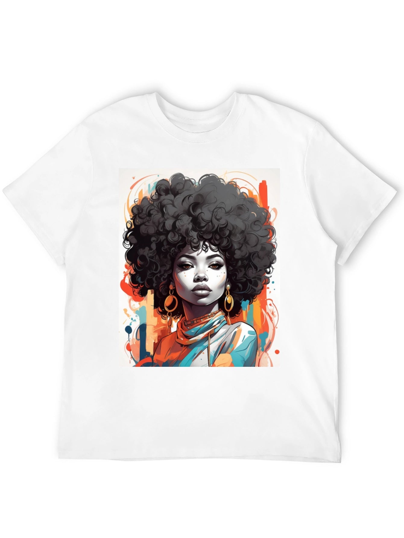 Afro Art Graphic Tee - Stylish Black T-Shirt
