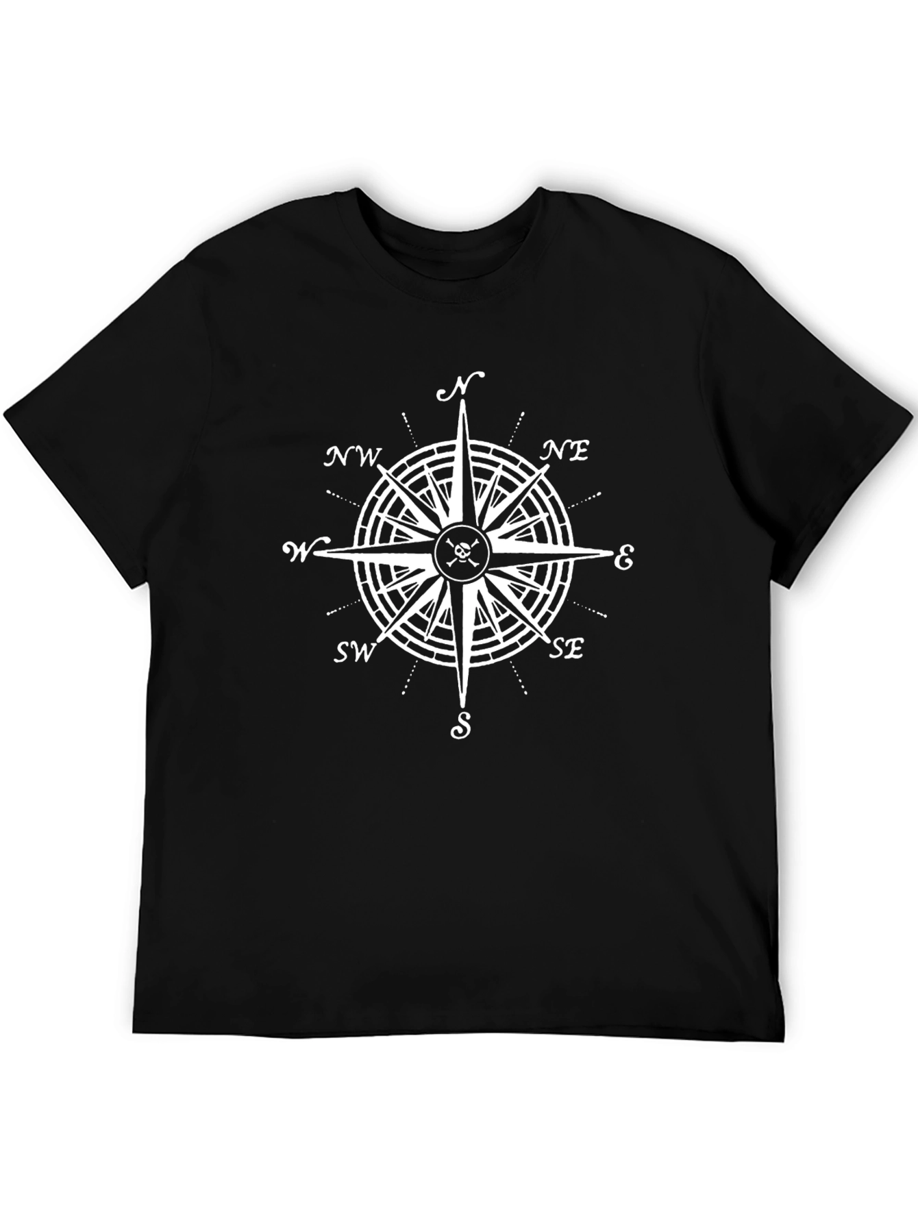 Compass Rose Skull T-Shirt - Black