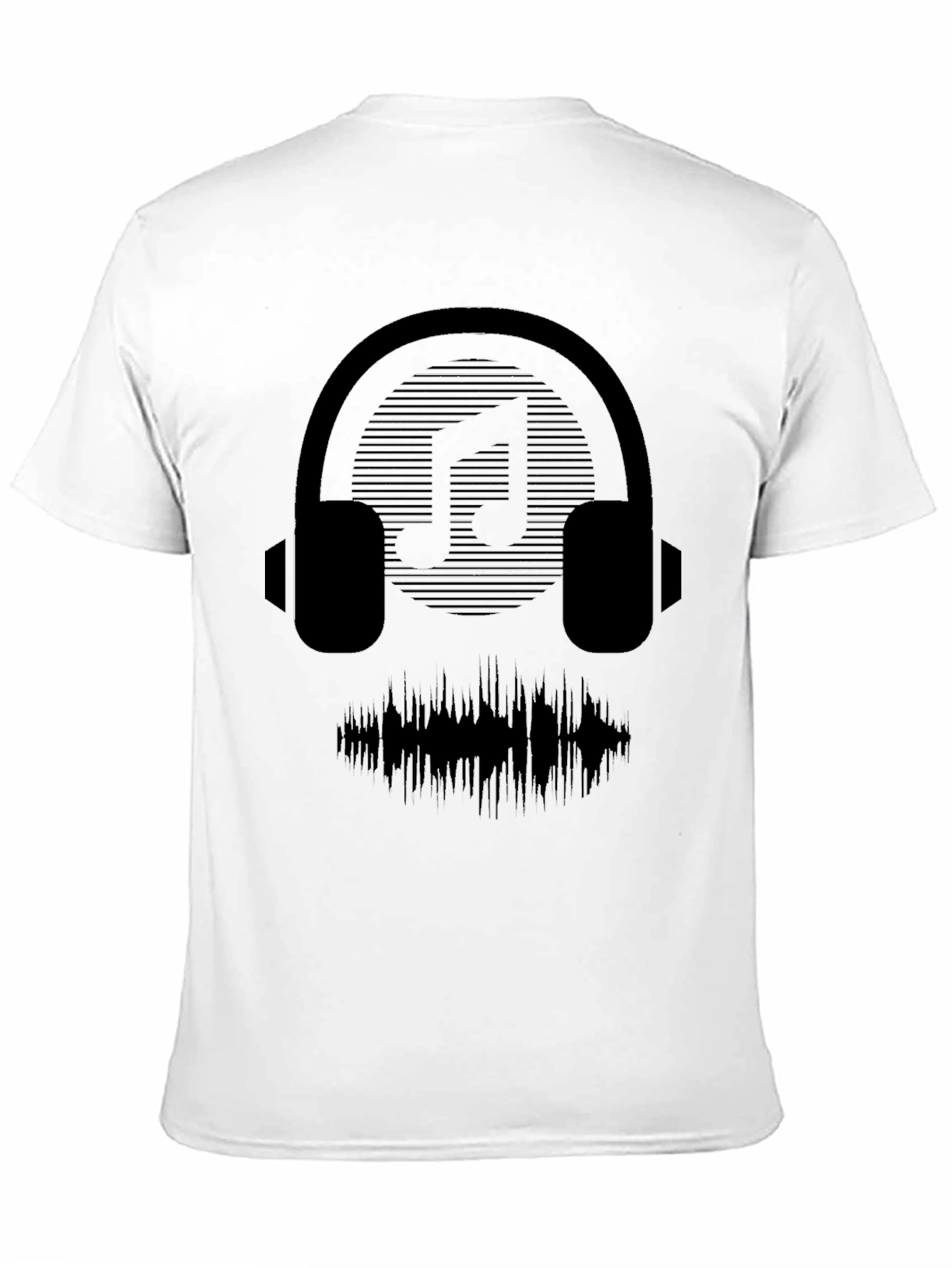Headphones Music Graphic Black T-Shirt