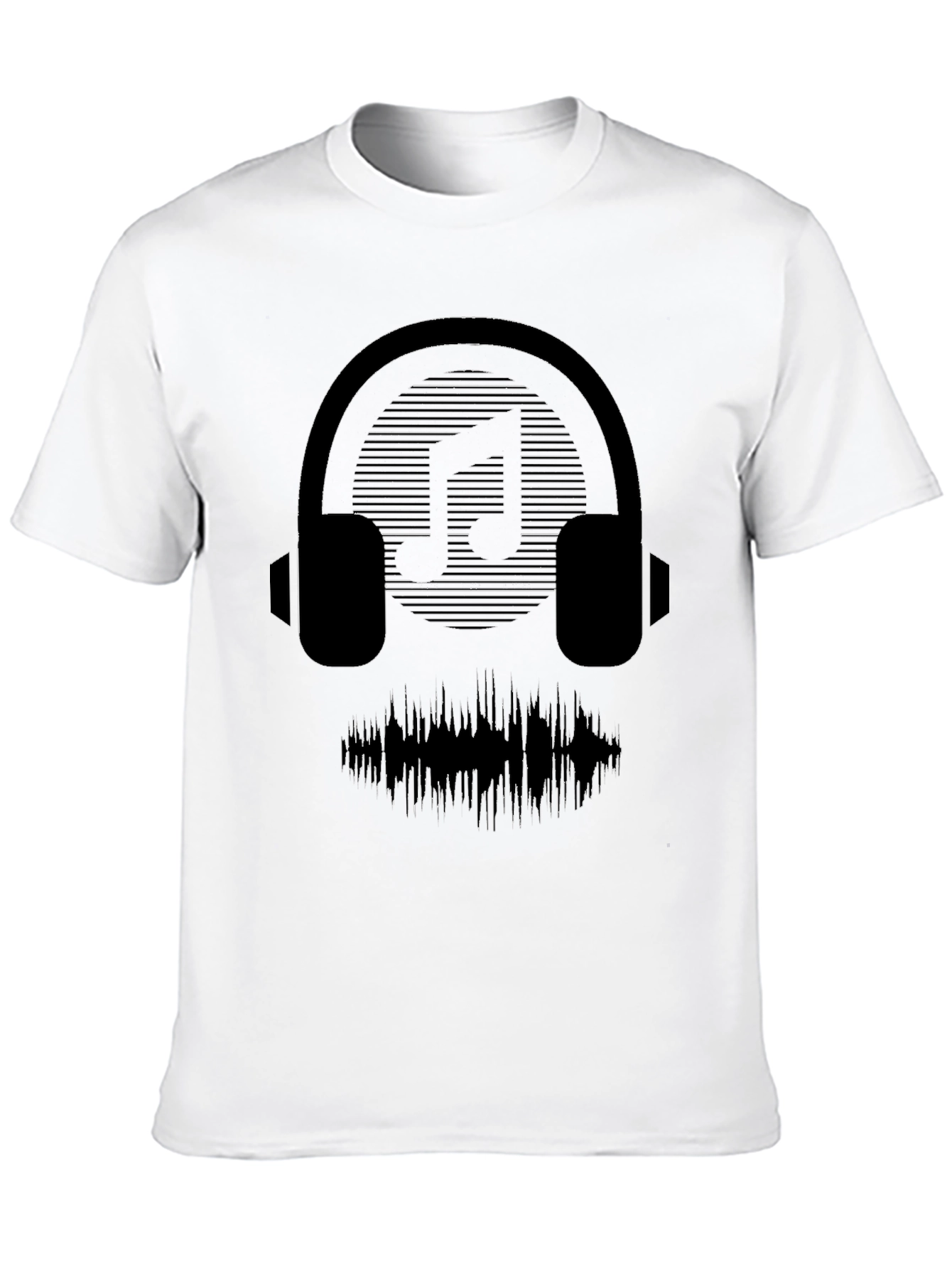 Headphones Music Graphic Black T-Shirt
