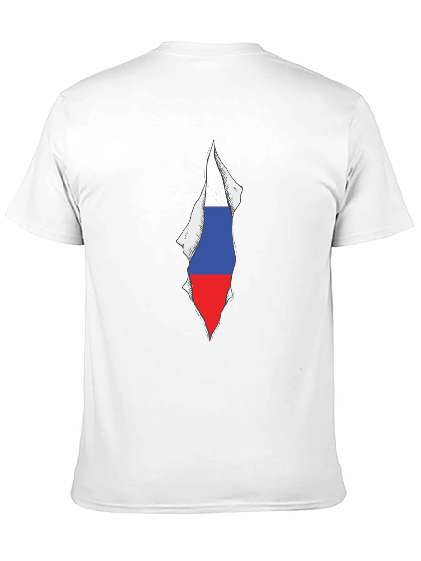 Mens Black Tee with Russia Flag Graphic