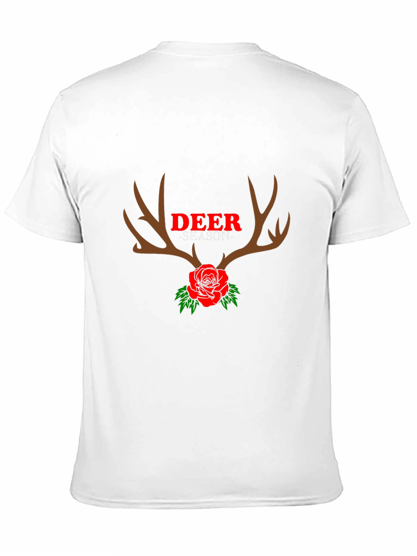 Deer Season Rose Antlers Graphic Tee - Black