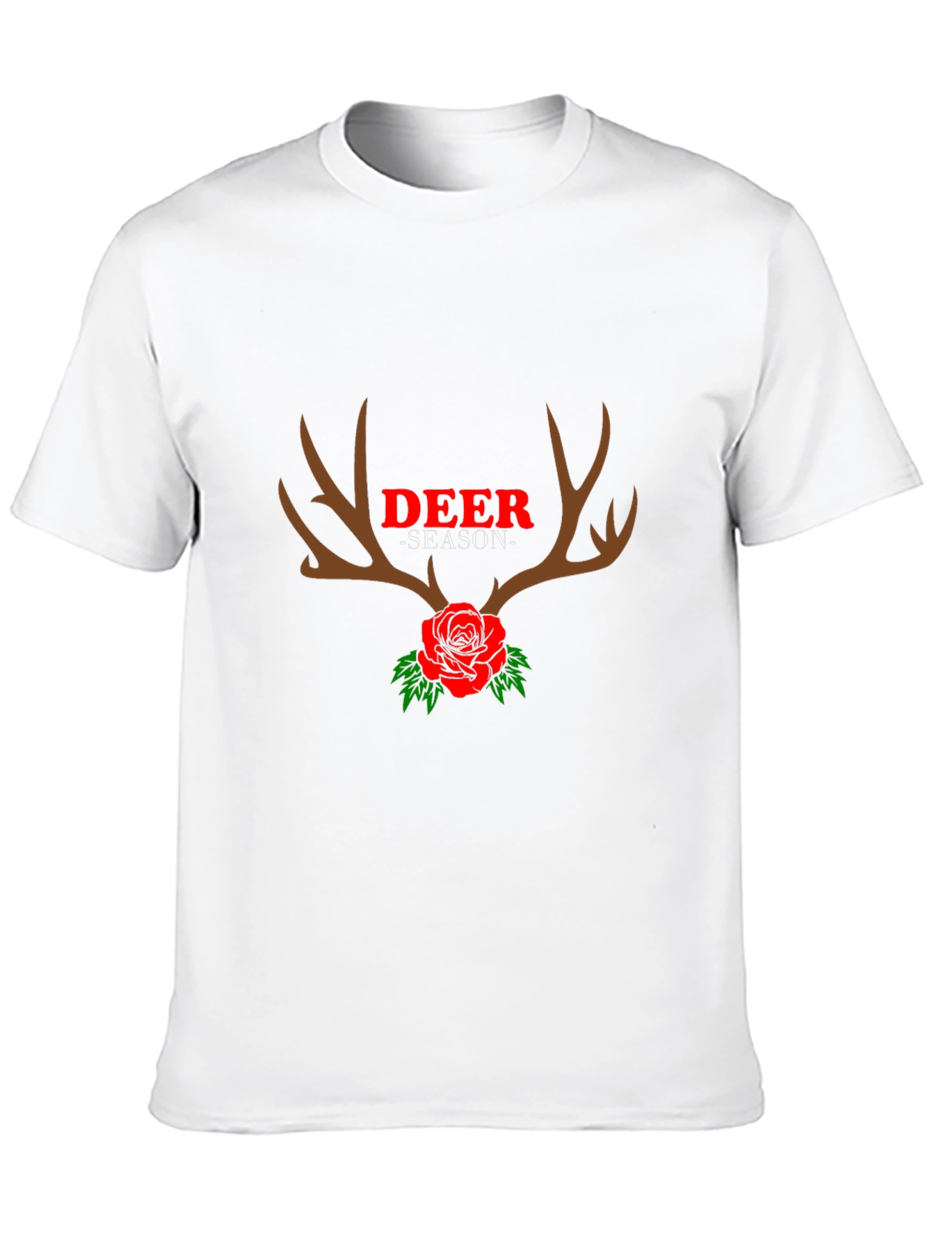 Deer Season Rose Antlers Graphic Tee - Black