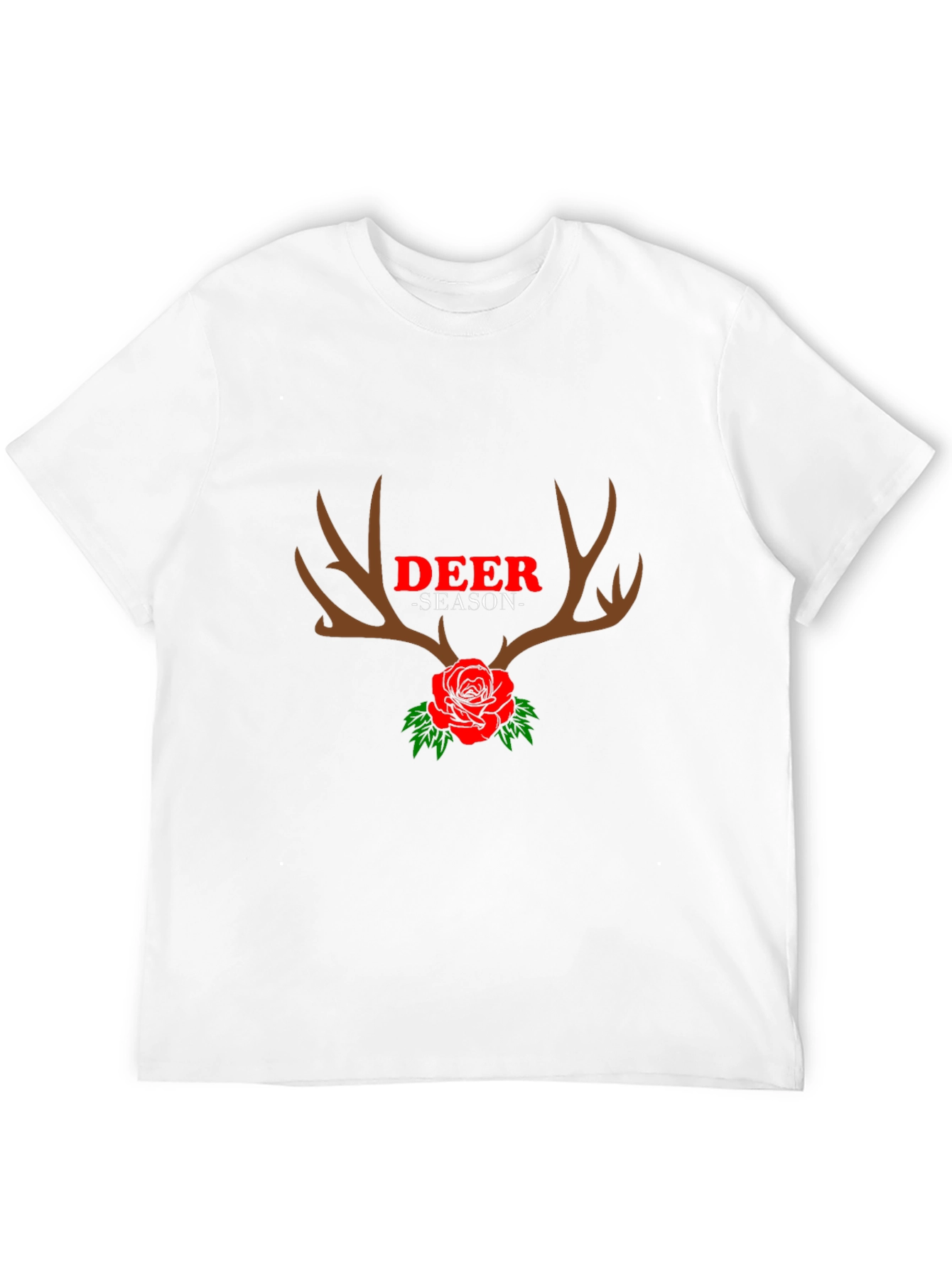Deer Season Rose Antlers Graphic Tee - Black