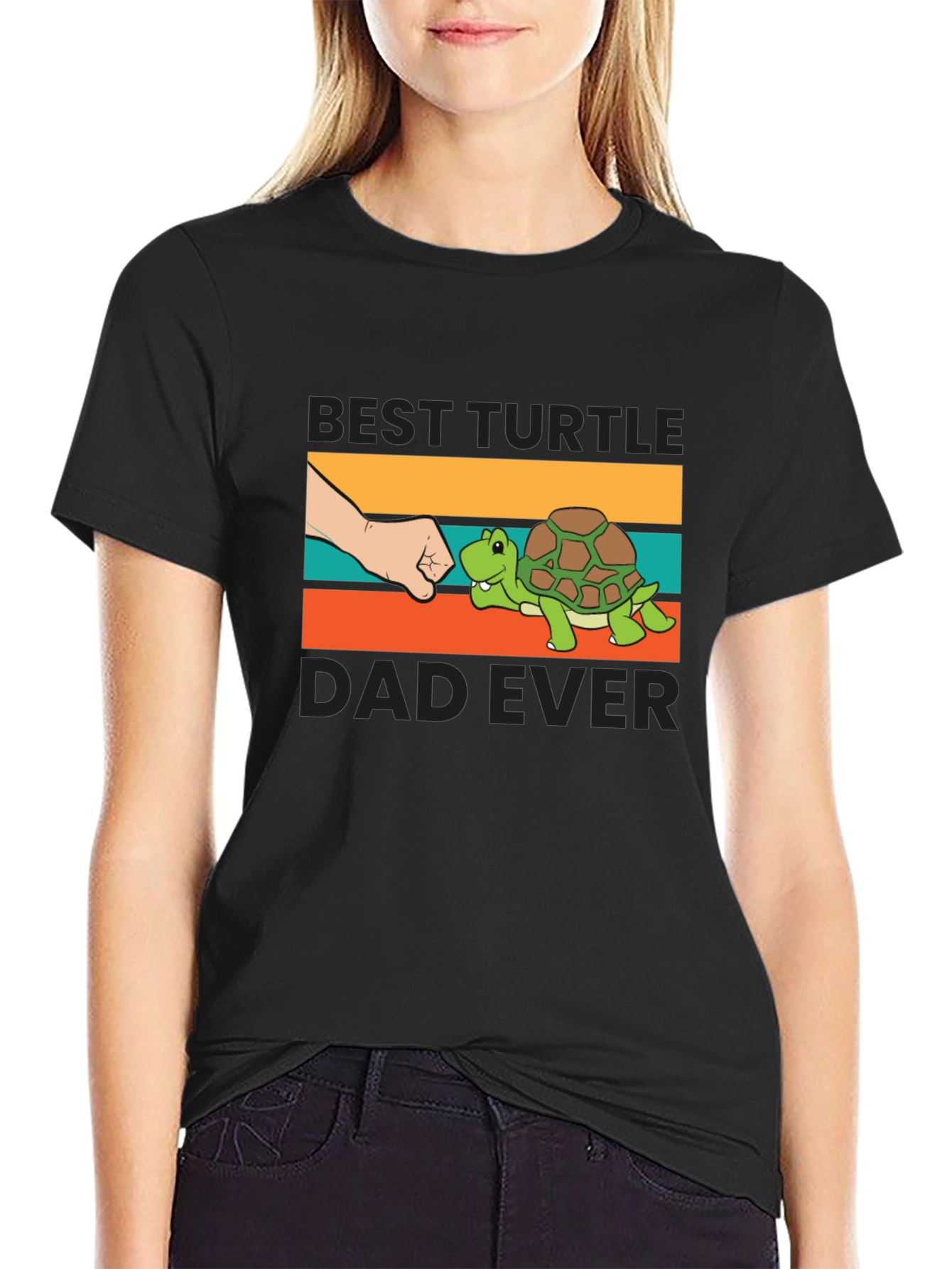 Best Turtle Dad Ever T-Shirt Black