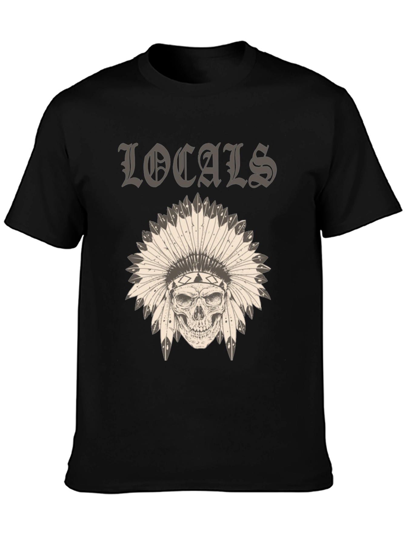 Locals Headdress Skull Graphic Tee - Unique Design