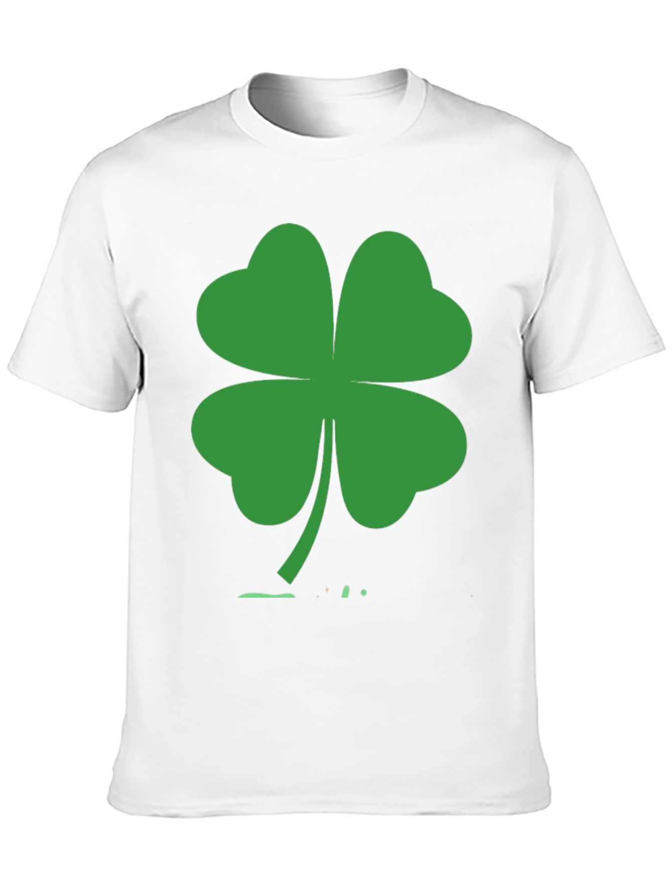 St. Patricks Day Black T-Shirt with Green Clover Design