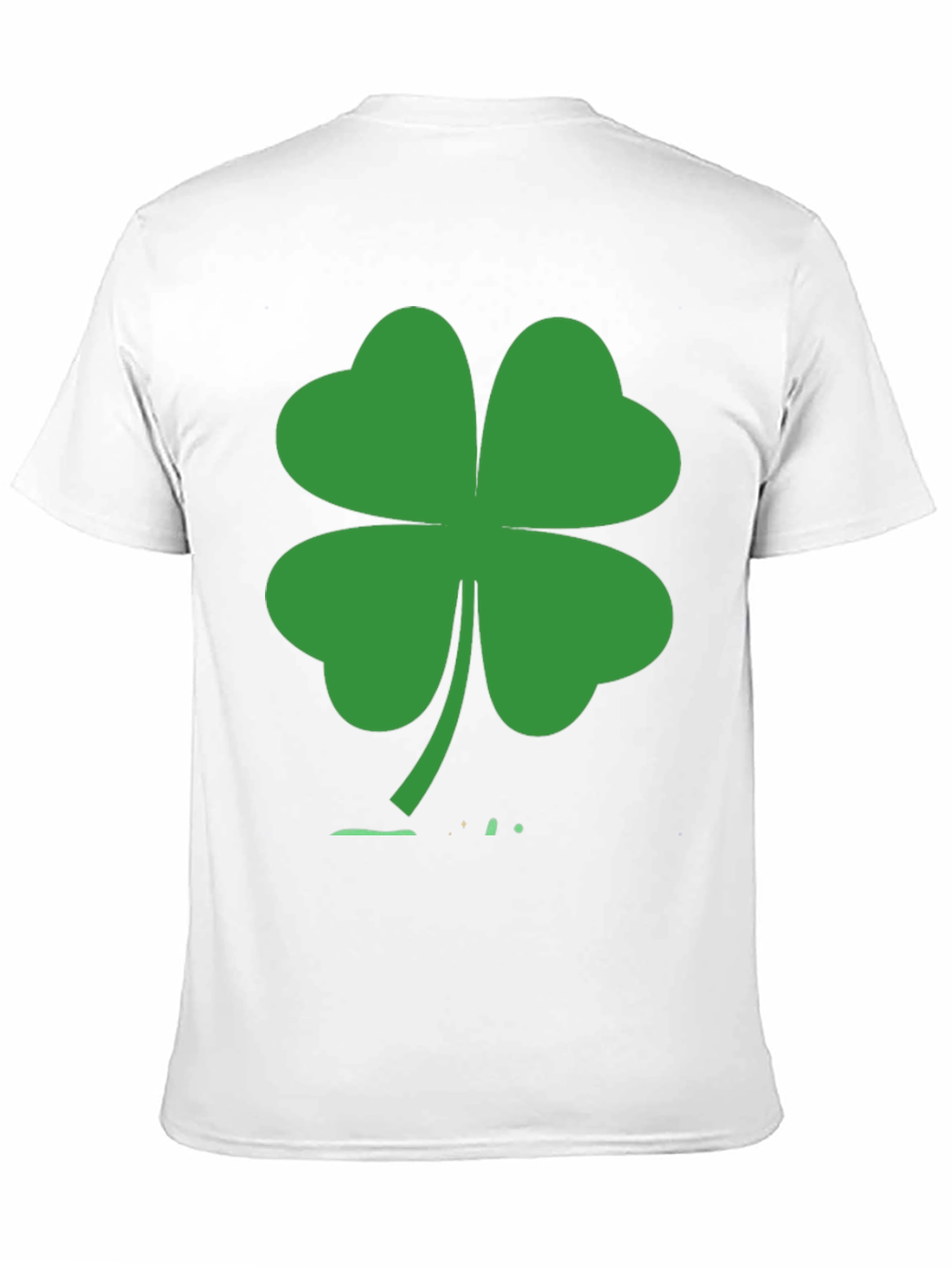 St. Patricks Day Black T-Shirt with Green Clover Design