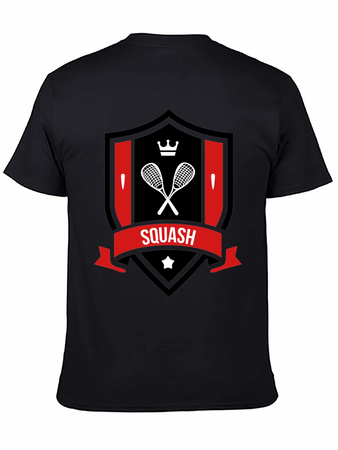 Squash Racket Crest T-Shirt - Sporty Graphic Tee