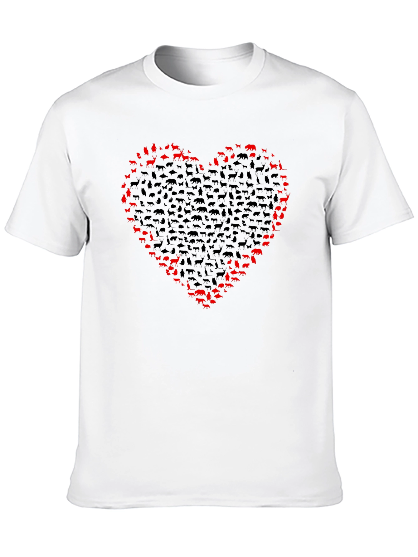 Animal Lover Heart Tee - Black Cotton T-Shirt