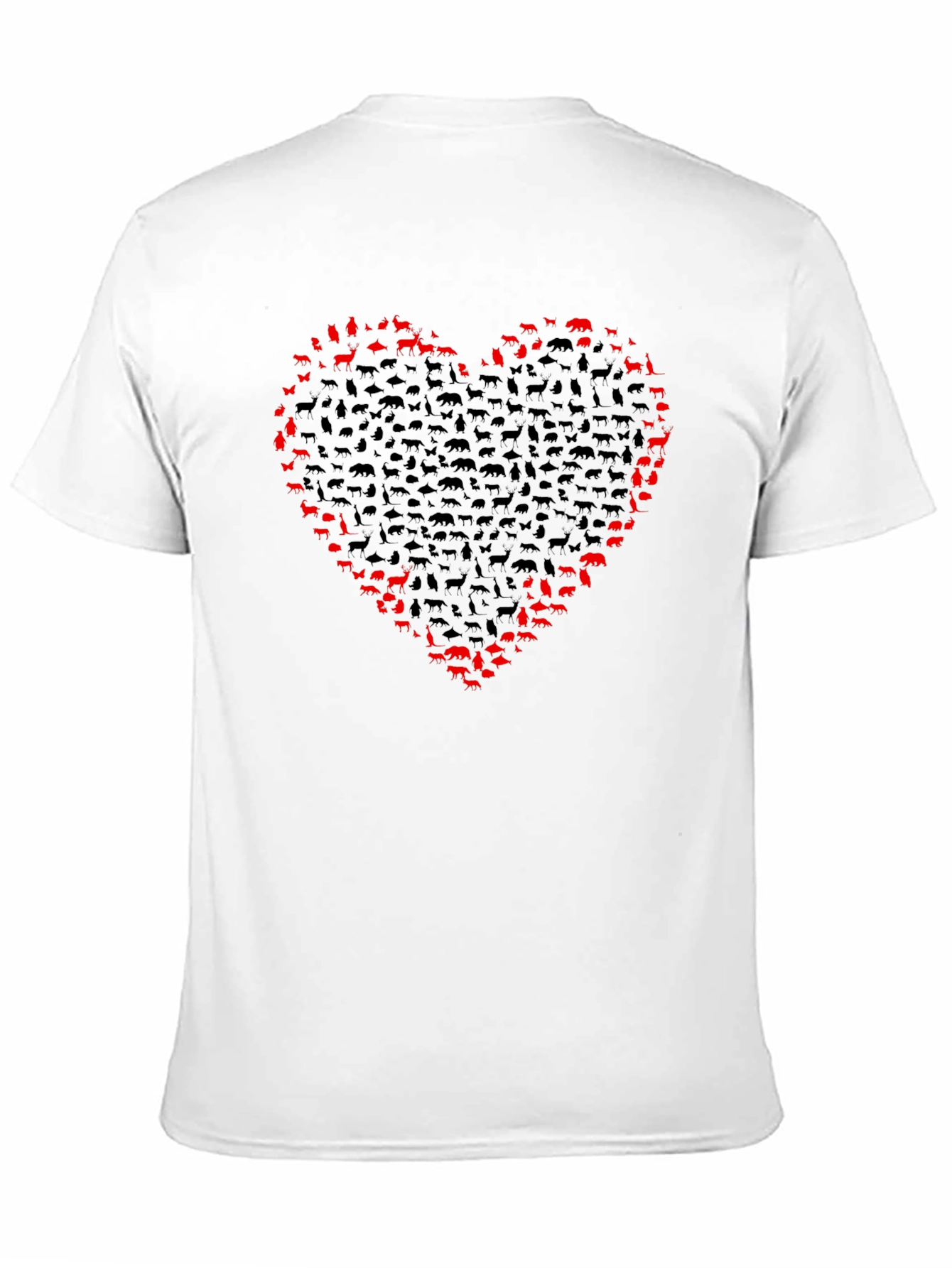 Animal Lover Heart Tee - Black Cotton T-Shirt