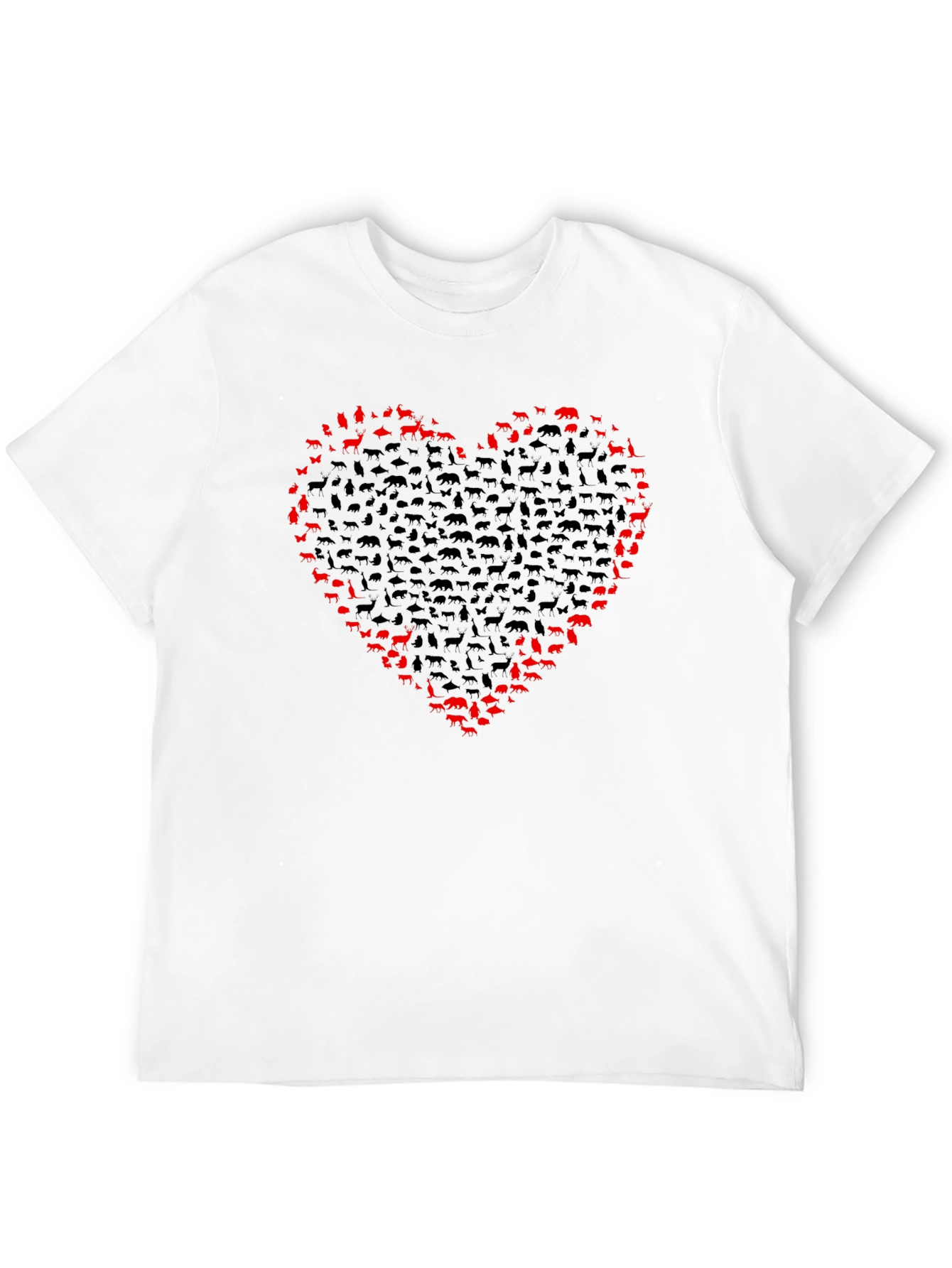 Animal Lover Heart Tee - Black Cotton T-Shirt