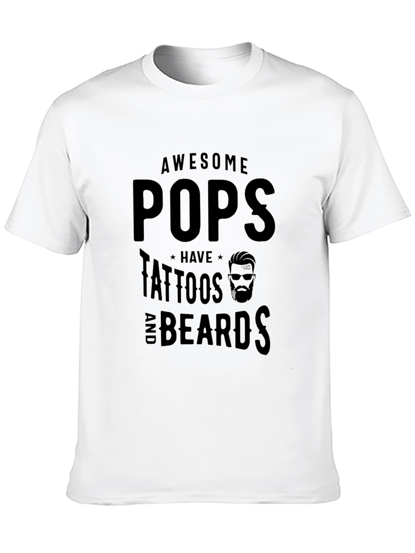 Awesome Pops Tattoos Beards Graphic T-Shirt