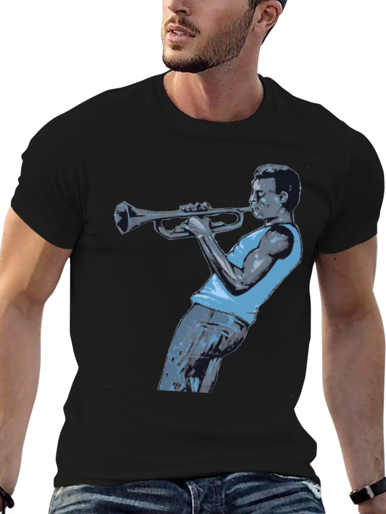 Miles Davis Trumpet Black T-Shirt