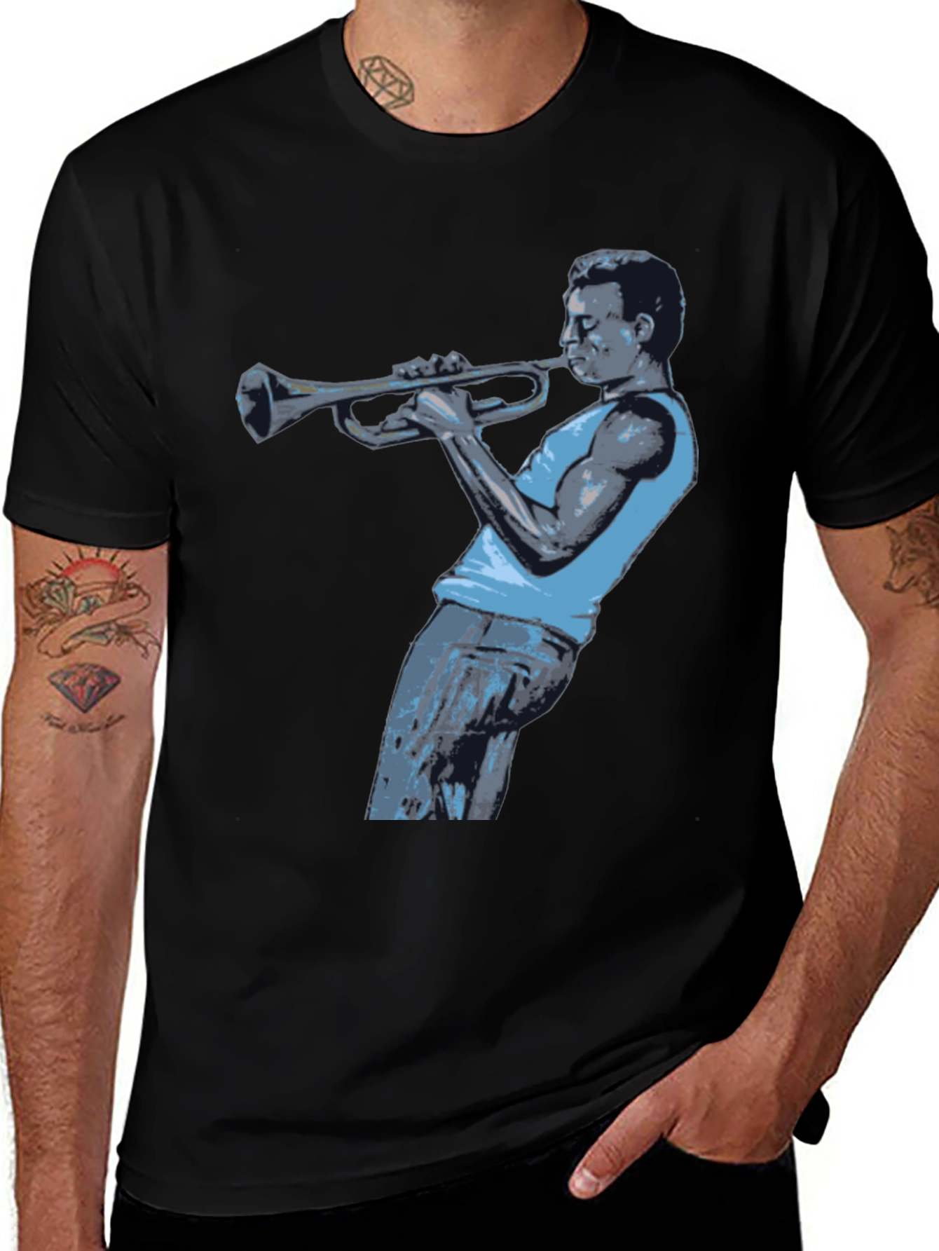 Miles Davis Trumpet Black T-Shirt
