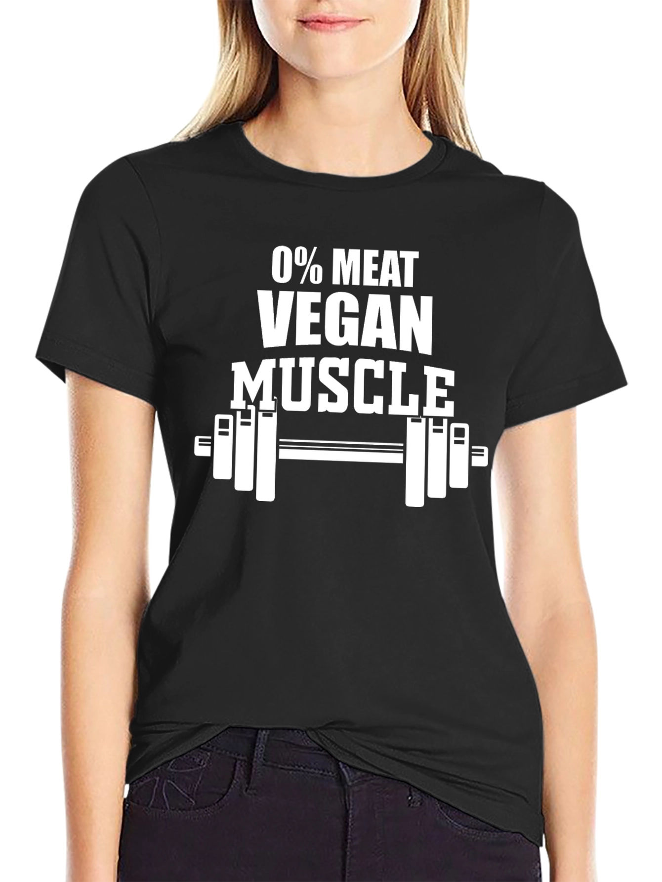Vegan Muscle T-Shirt - 0% Meat Graphic Tee