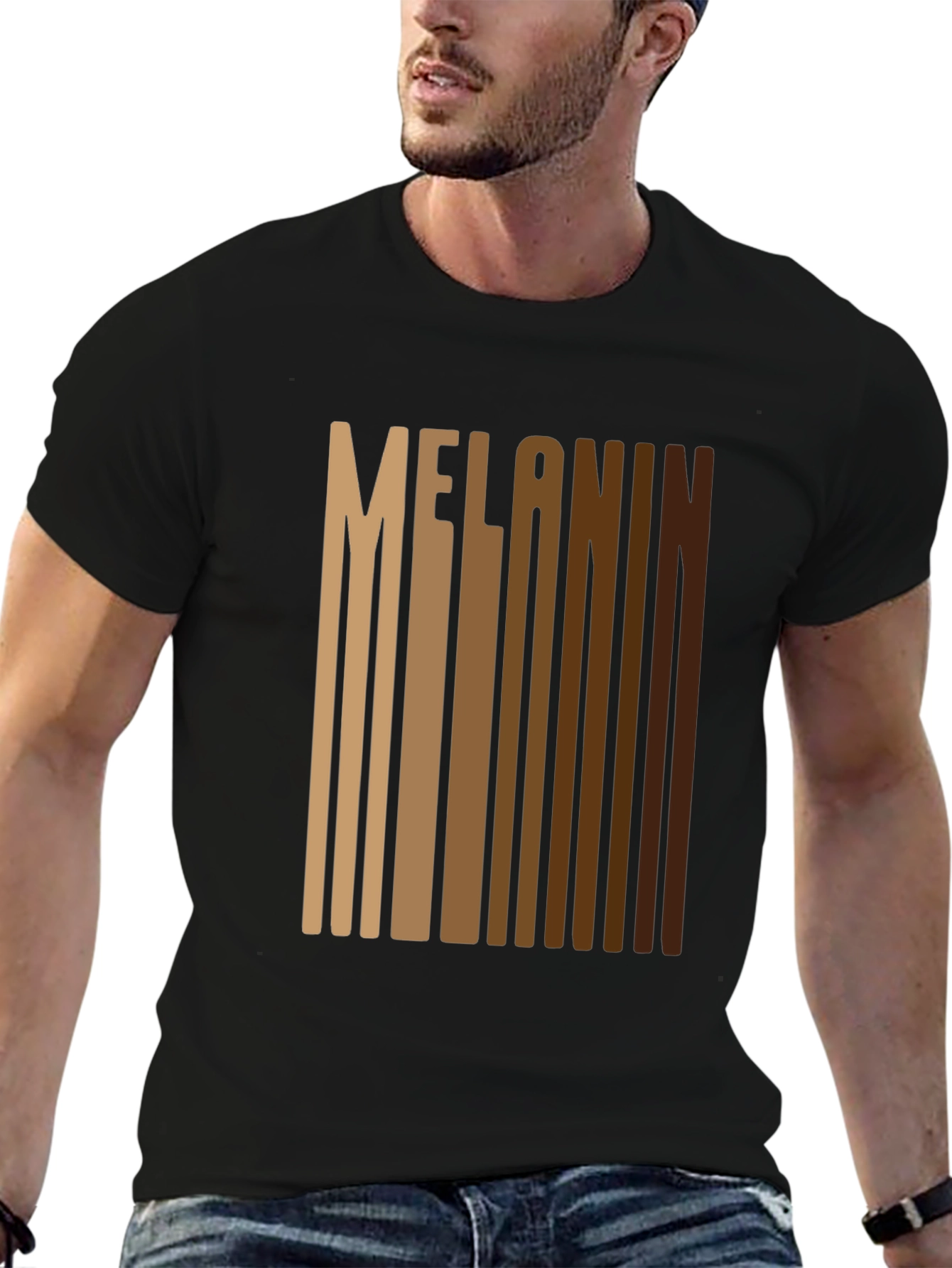 Melanin Barcode Graphic Tee - Black T-Shirt