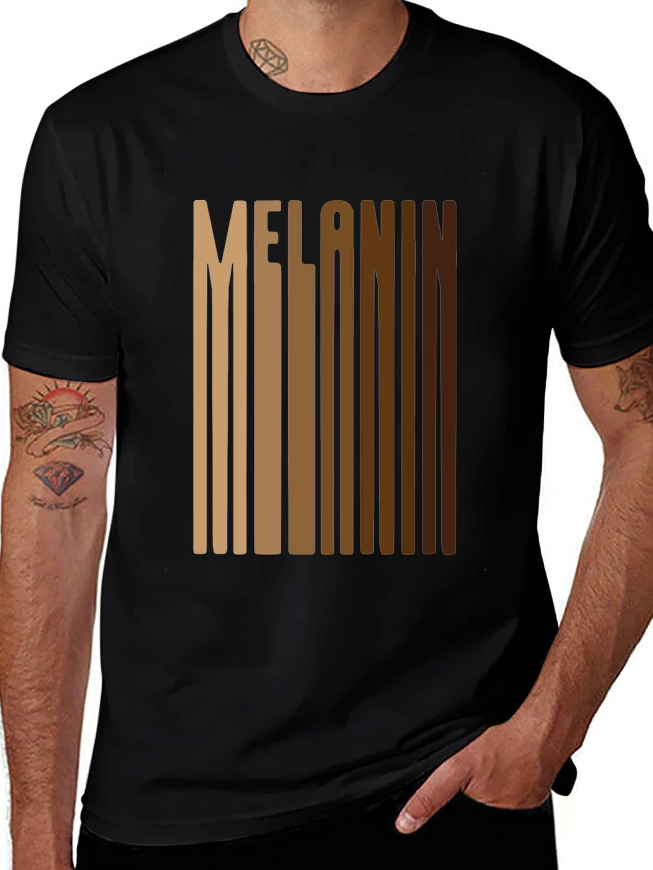 Melanin Barcode Graphic Tee - Black T-Shirt