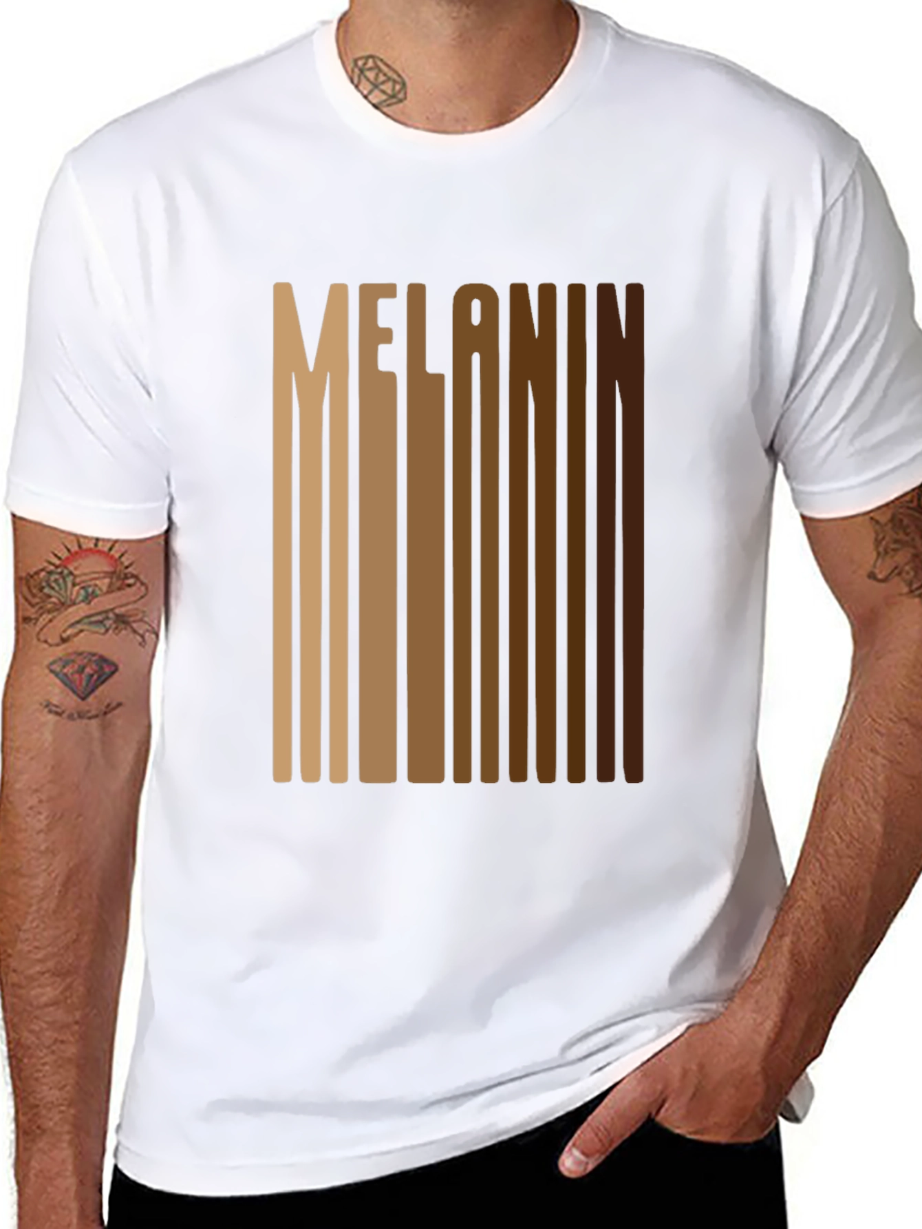Melanin Barcode Graphic Tee - Black T-Shirt