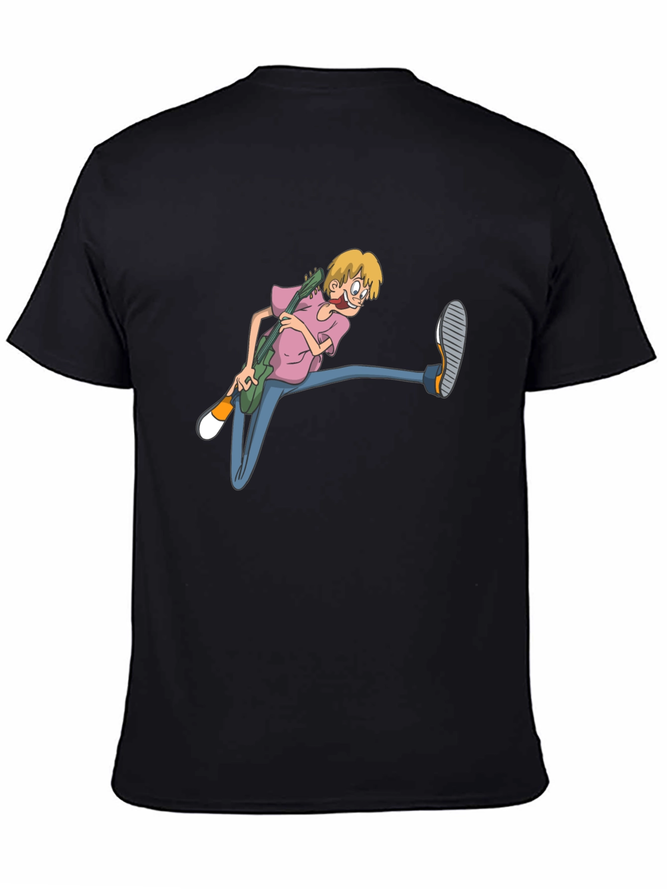 Cartoon Guitarist Black T-Shirt