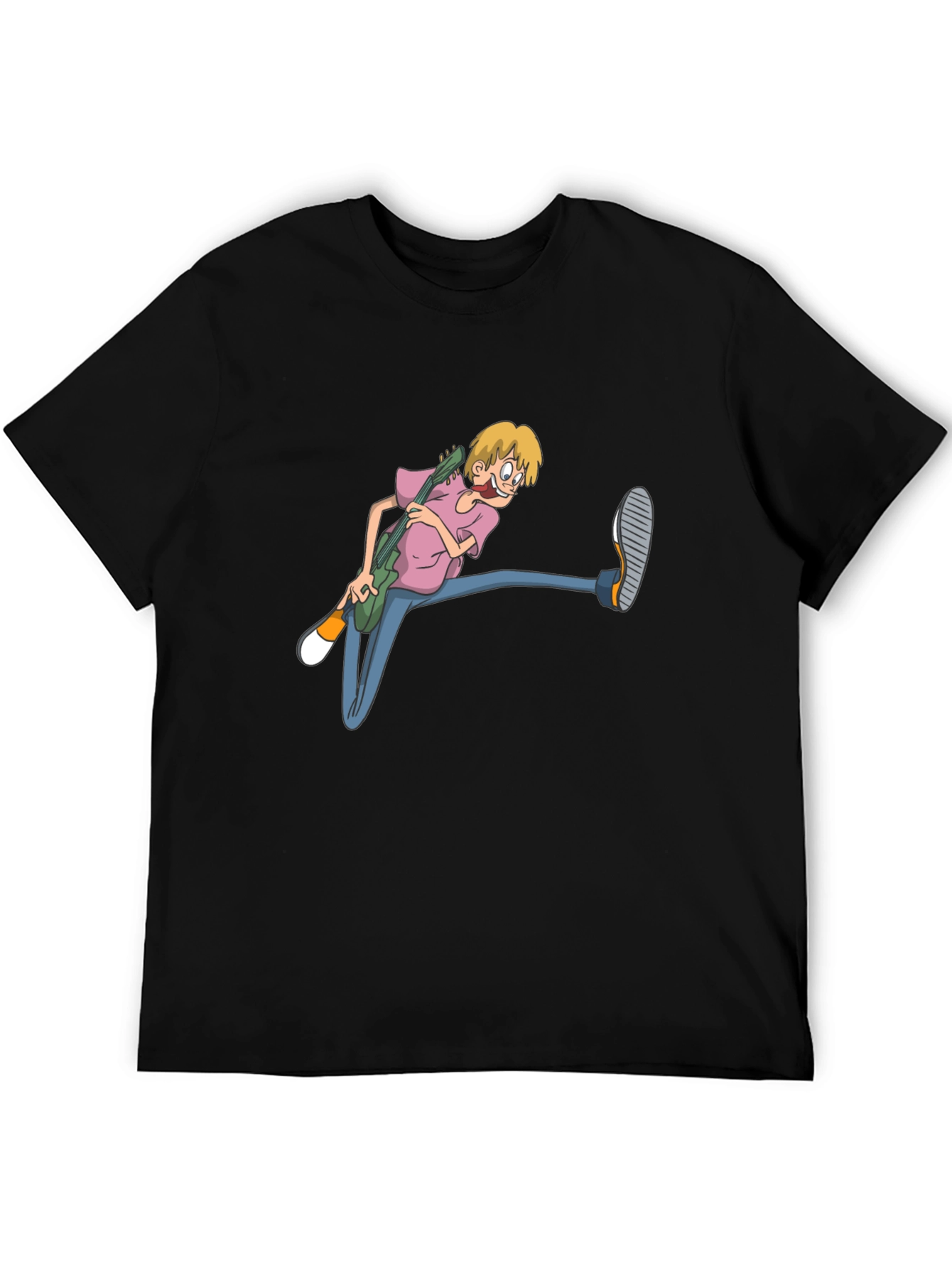 Cartoon Guitarist Black T-Shirt