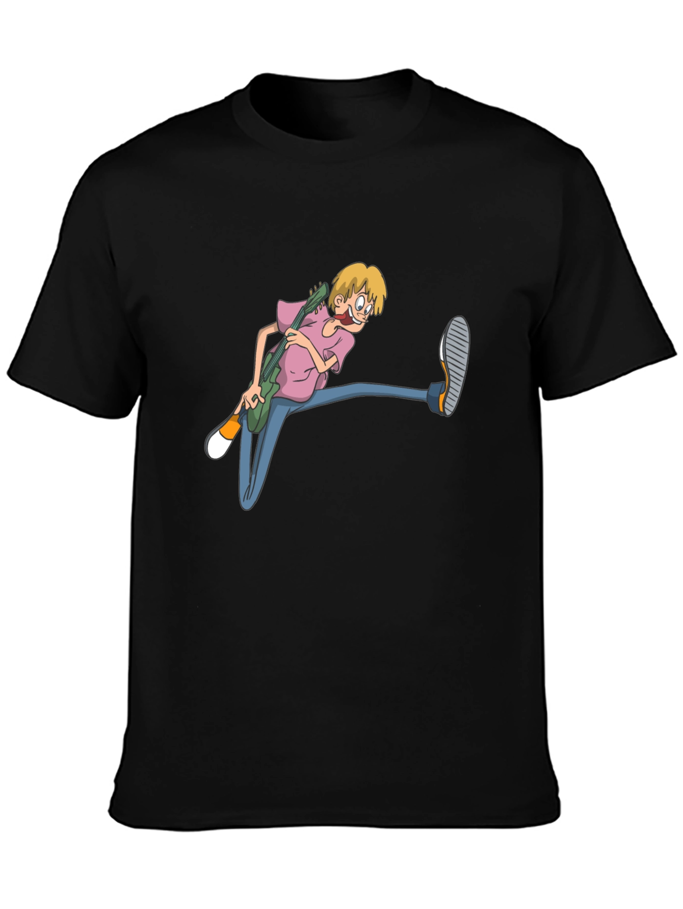 Cartoon Guitarist Black T-Shirt