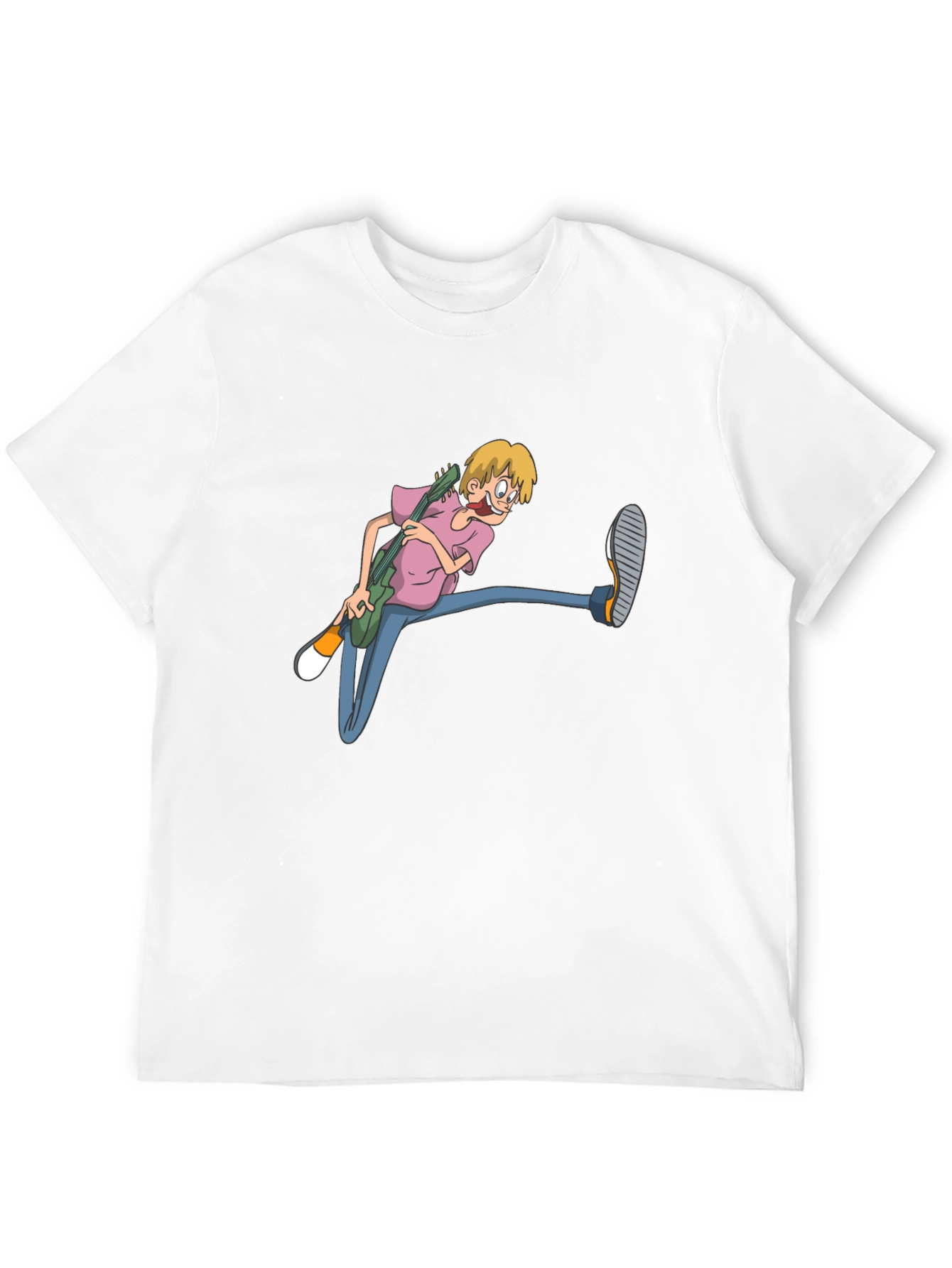 Cartoon Guitarist Black T-Shirt