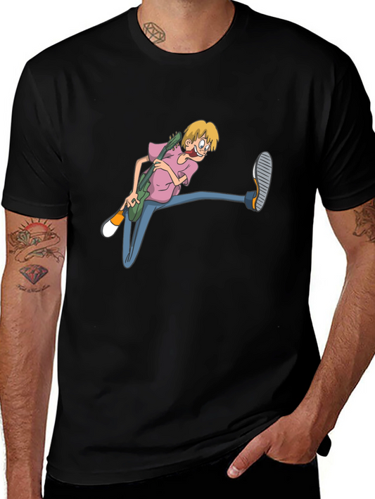 Cartoon Guitarist Black T-Shirt