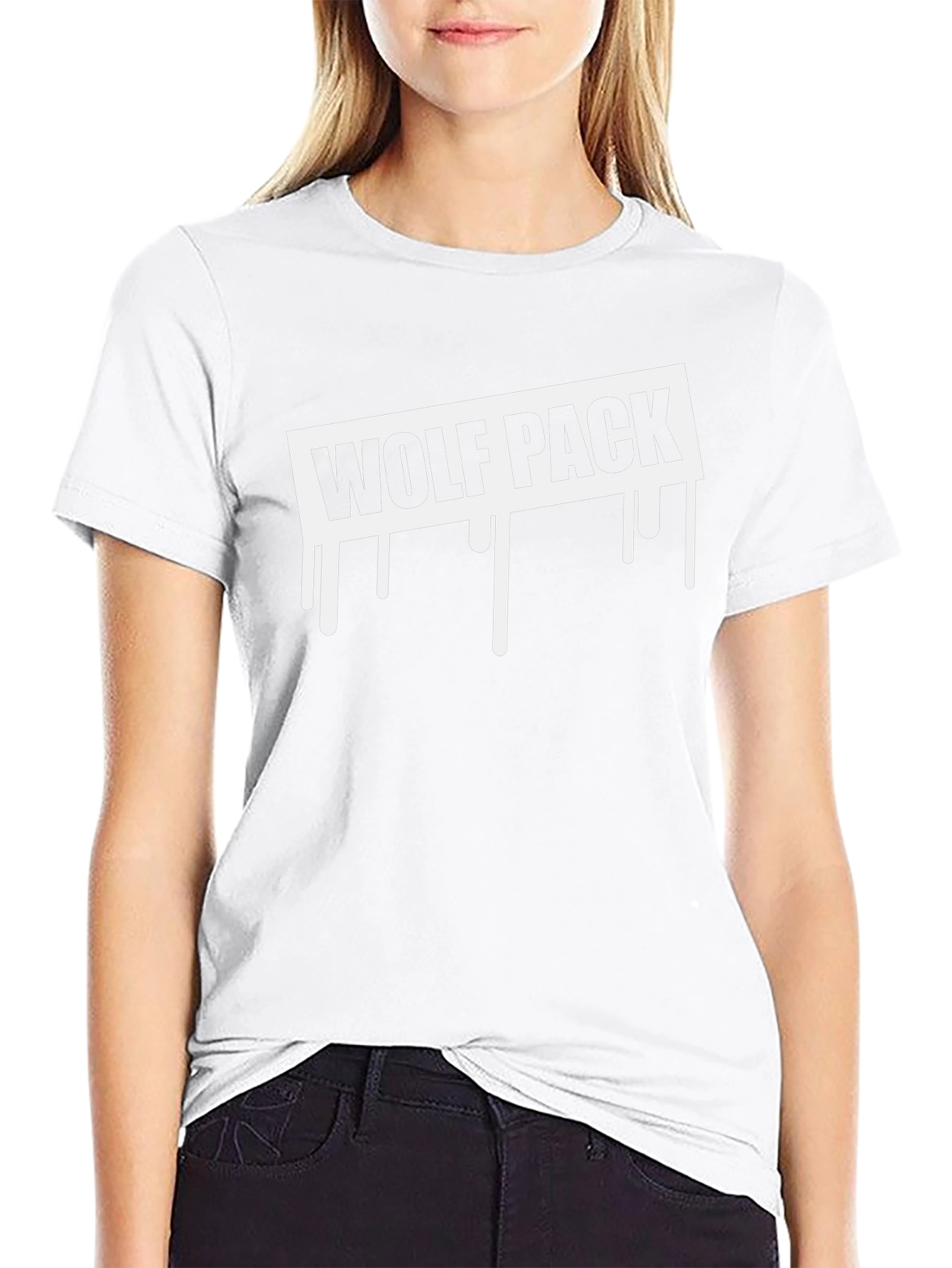 Wolf Pack Drip Graphic T-Shirt - Black