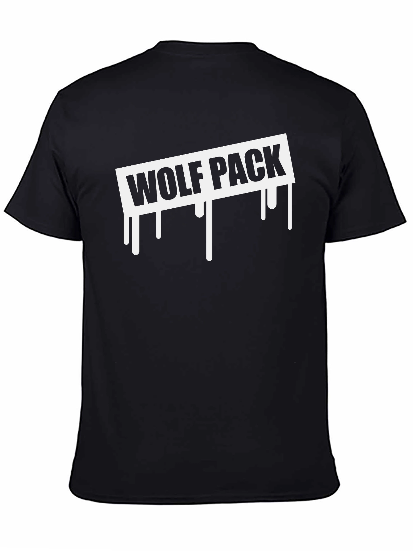 Wolf Pack Drip Graphic T-Shirt - Black
