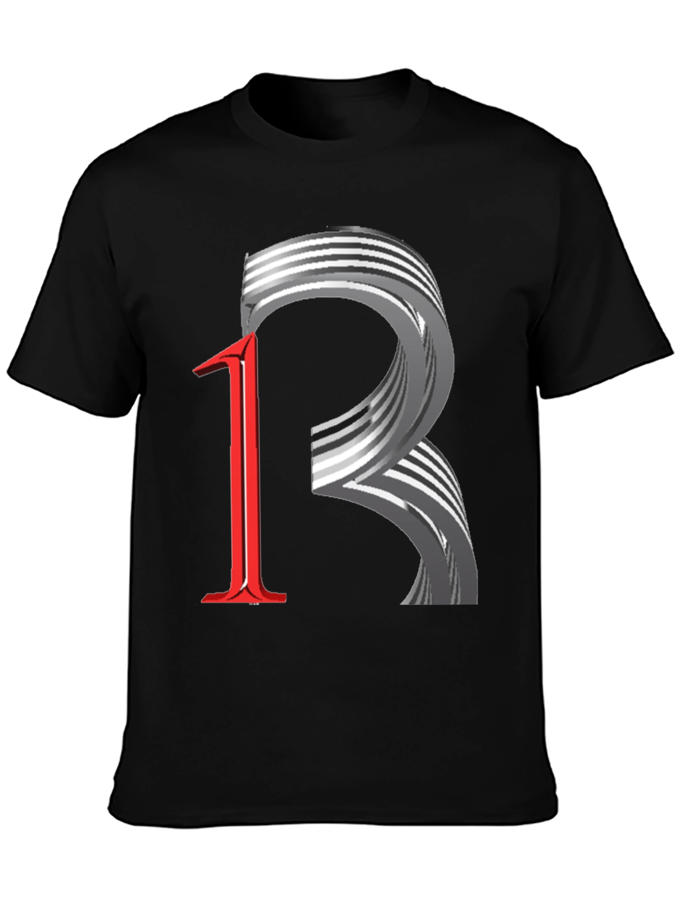 Abstract Number 12 Black T-Shirt