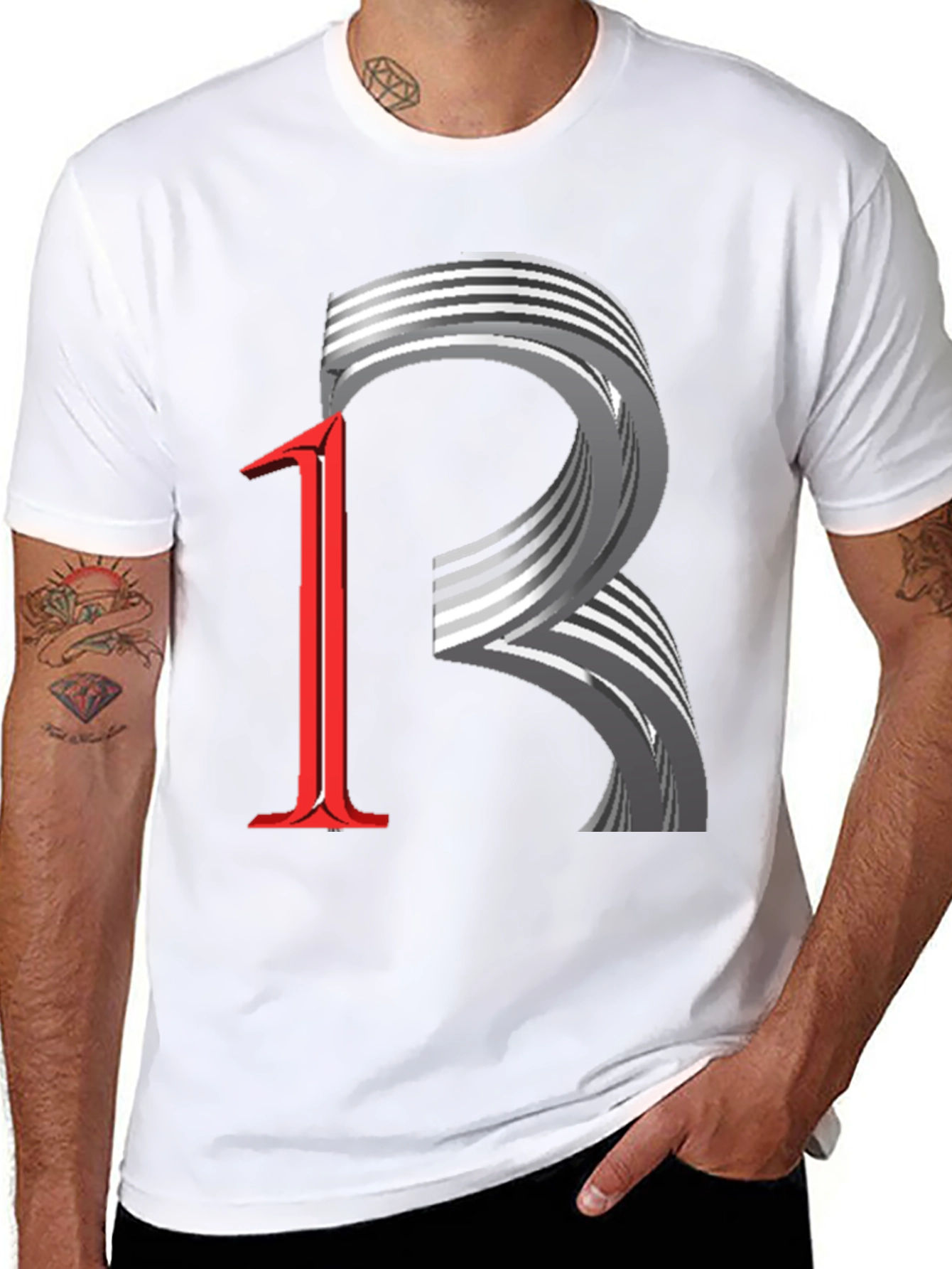 Abstract Number 12 Black T-Shirt