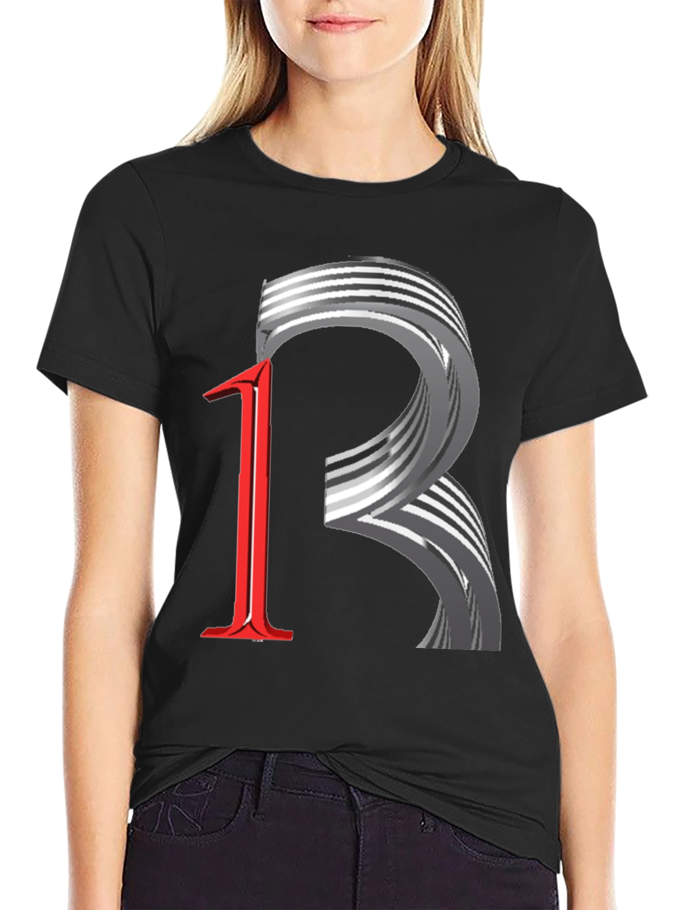 Abstract Number 12 Black T-Shirt