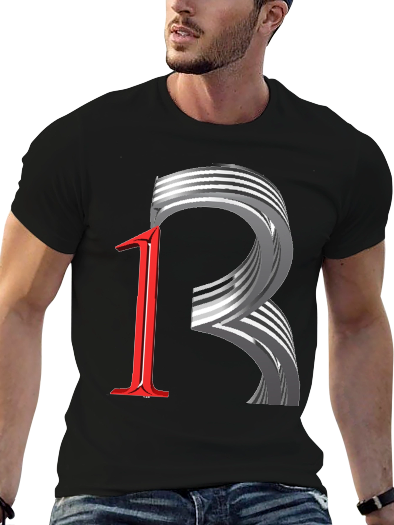 Abstract Number 12 Black T-Shirt