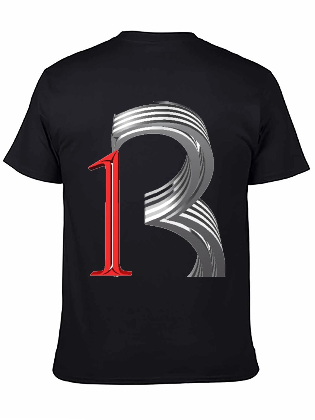 Abstract Number 12 Black T-Shirt