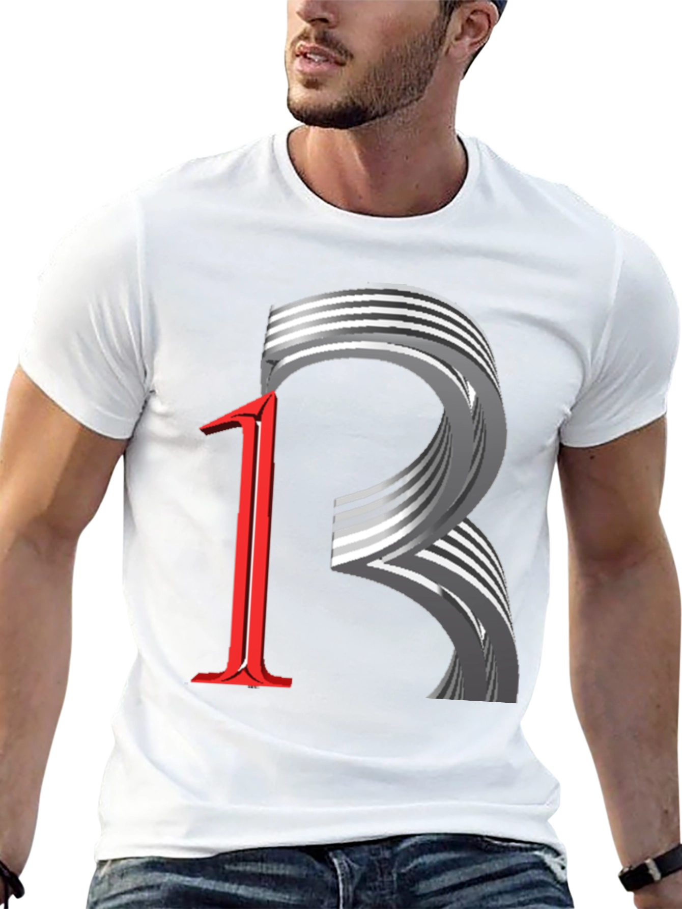 Abstract Number 12 Black T-Shirt