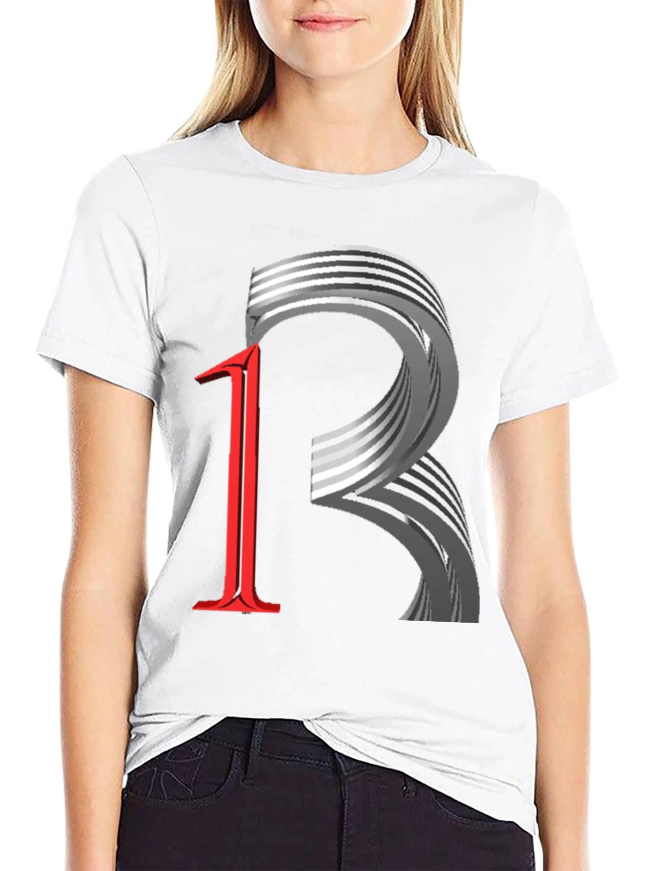 Abstract Number 12 Black T-Shirt