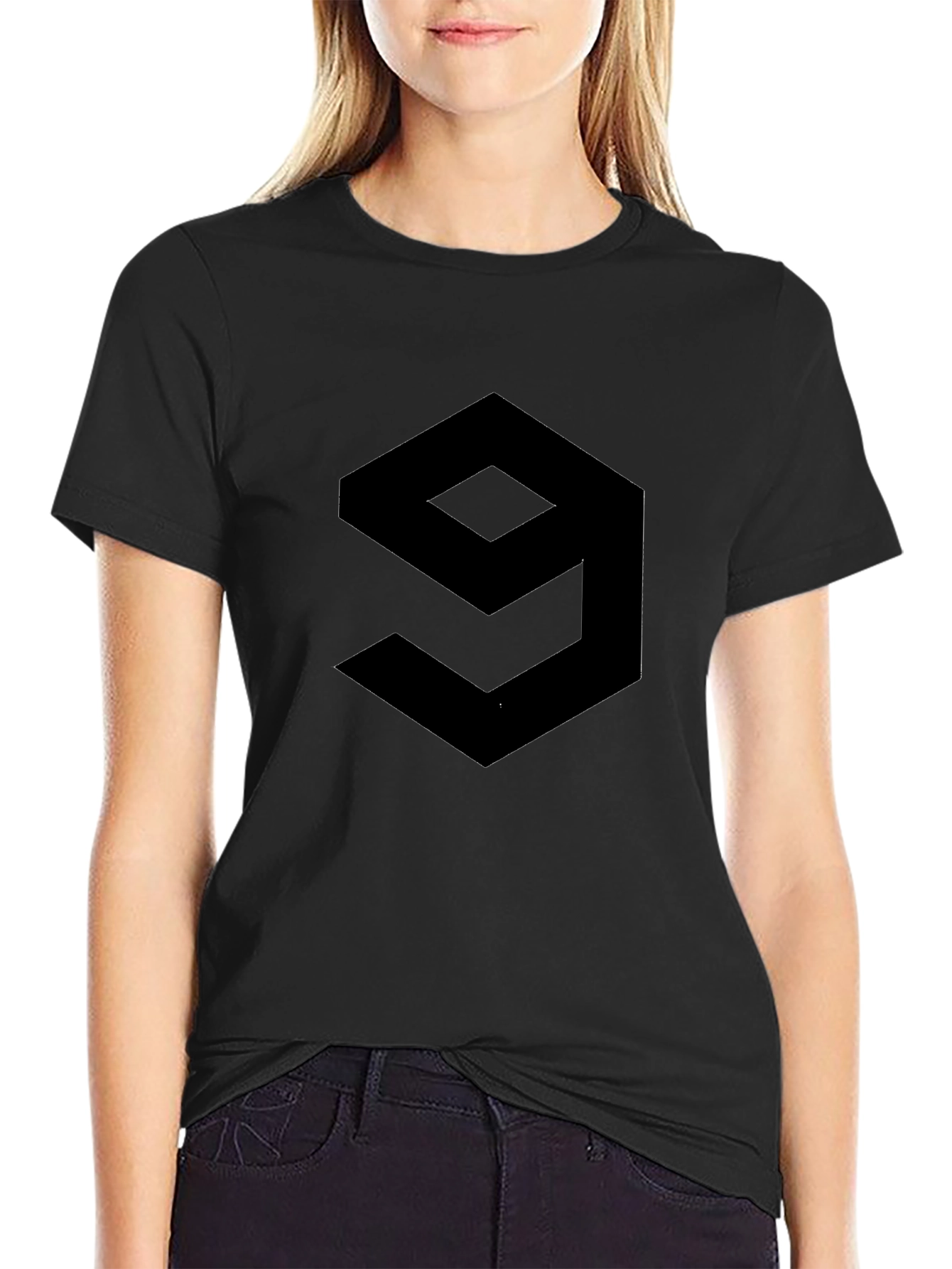Geometric 9 Graphic Tee - Modern Style