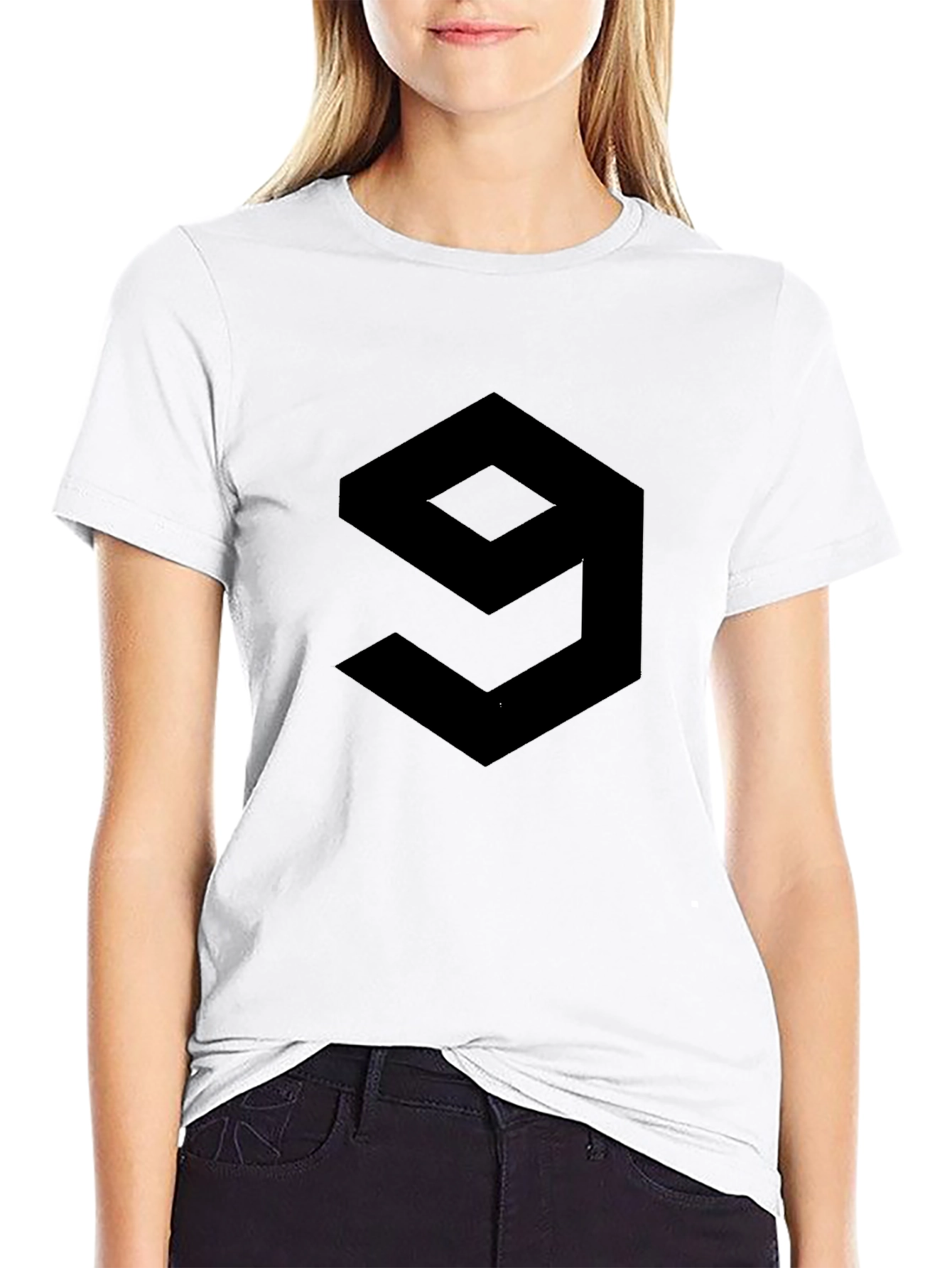 Geometric 9 Graphic Tee - Modern Style