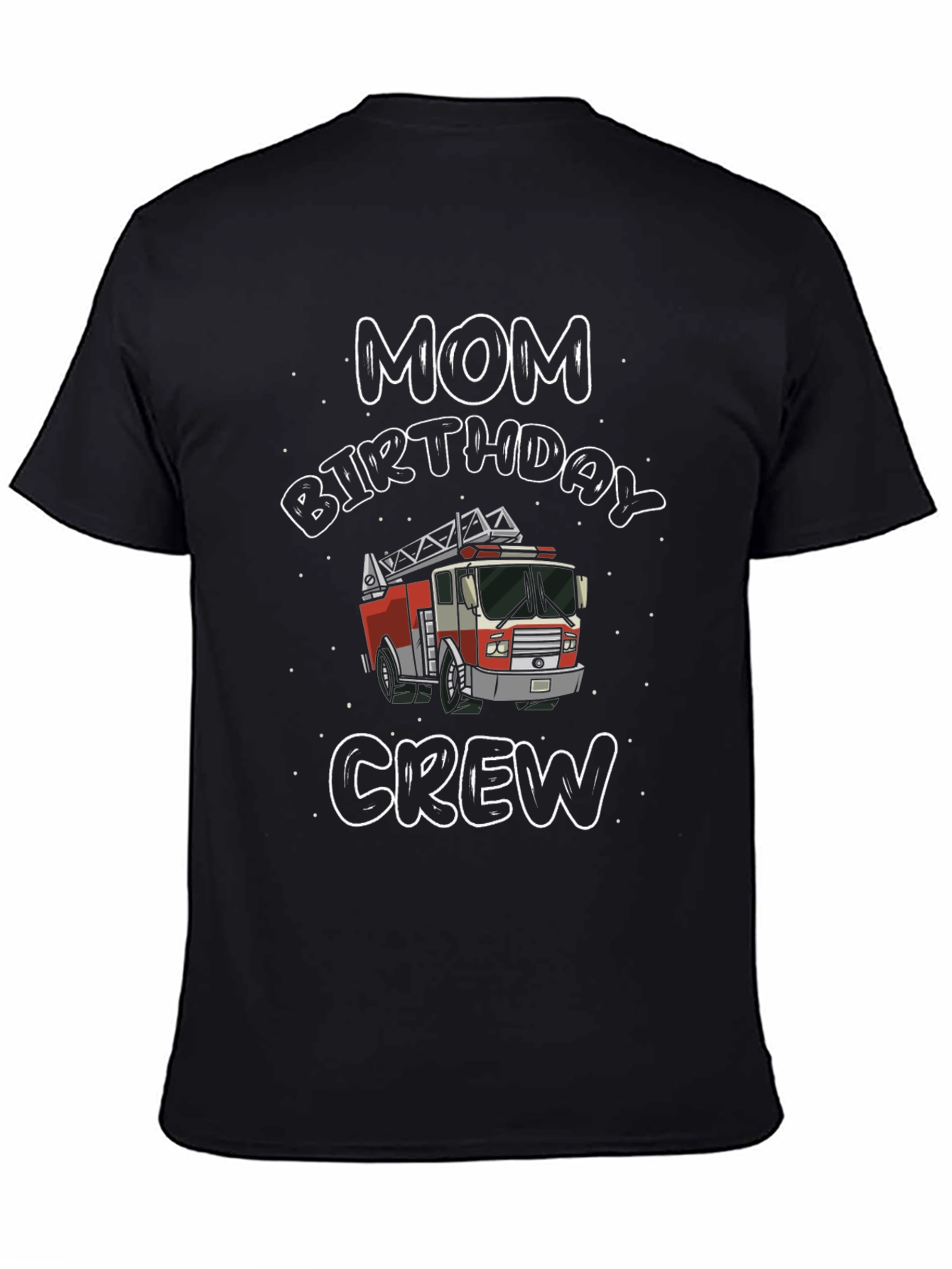 Mom Birthday Crew Firetruck Graphic T-Shirt