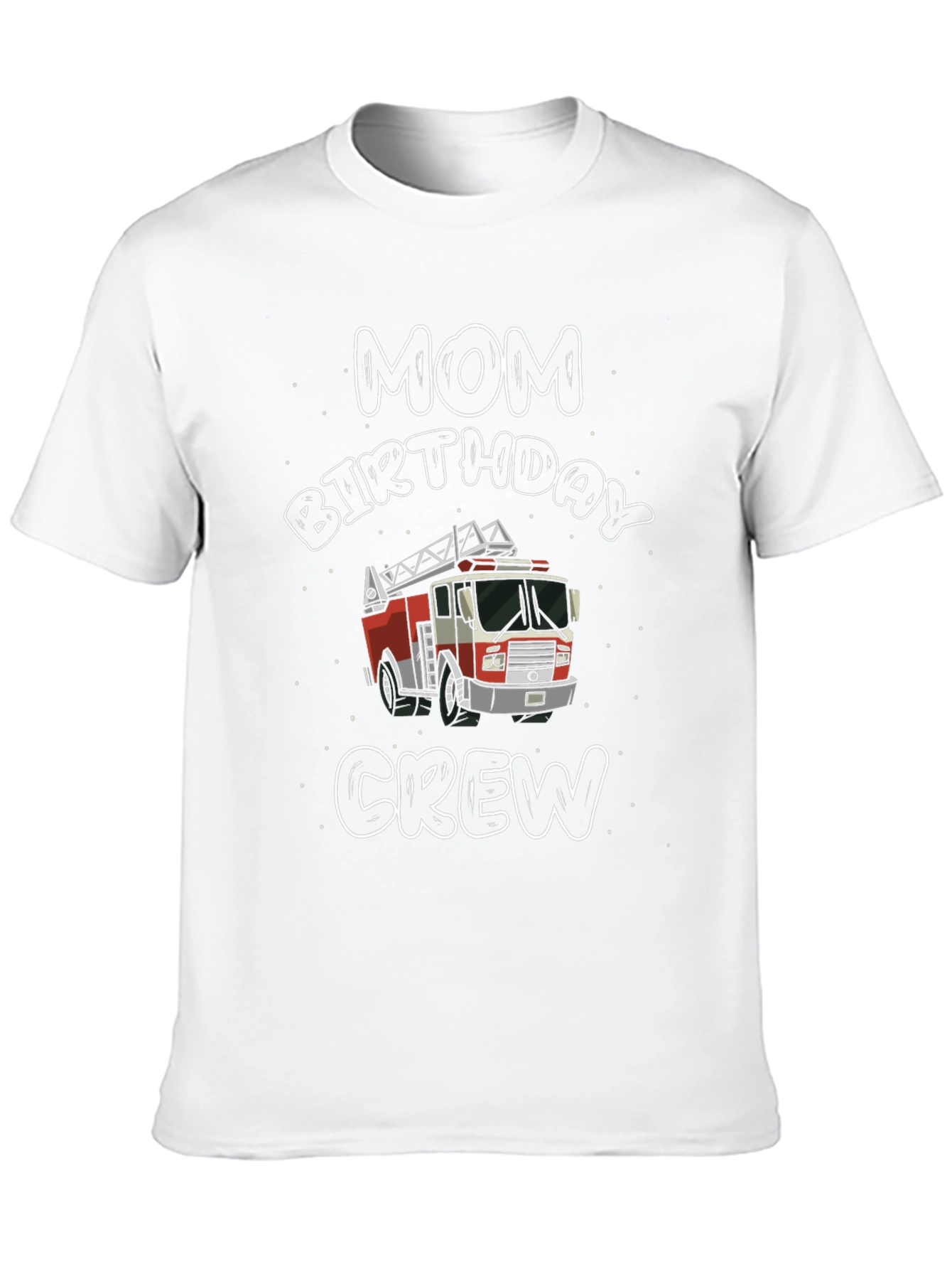 Mom Birthday Crew Firetruck Graphic T-Shirt